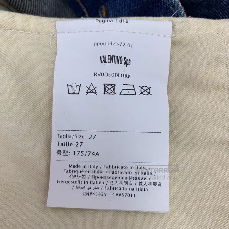 Valentino Valentino Blue logo monogram print cotton casual jeans Size US 27 - 8 Thumbnail