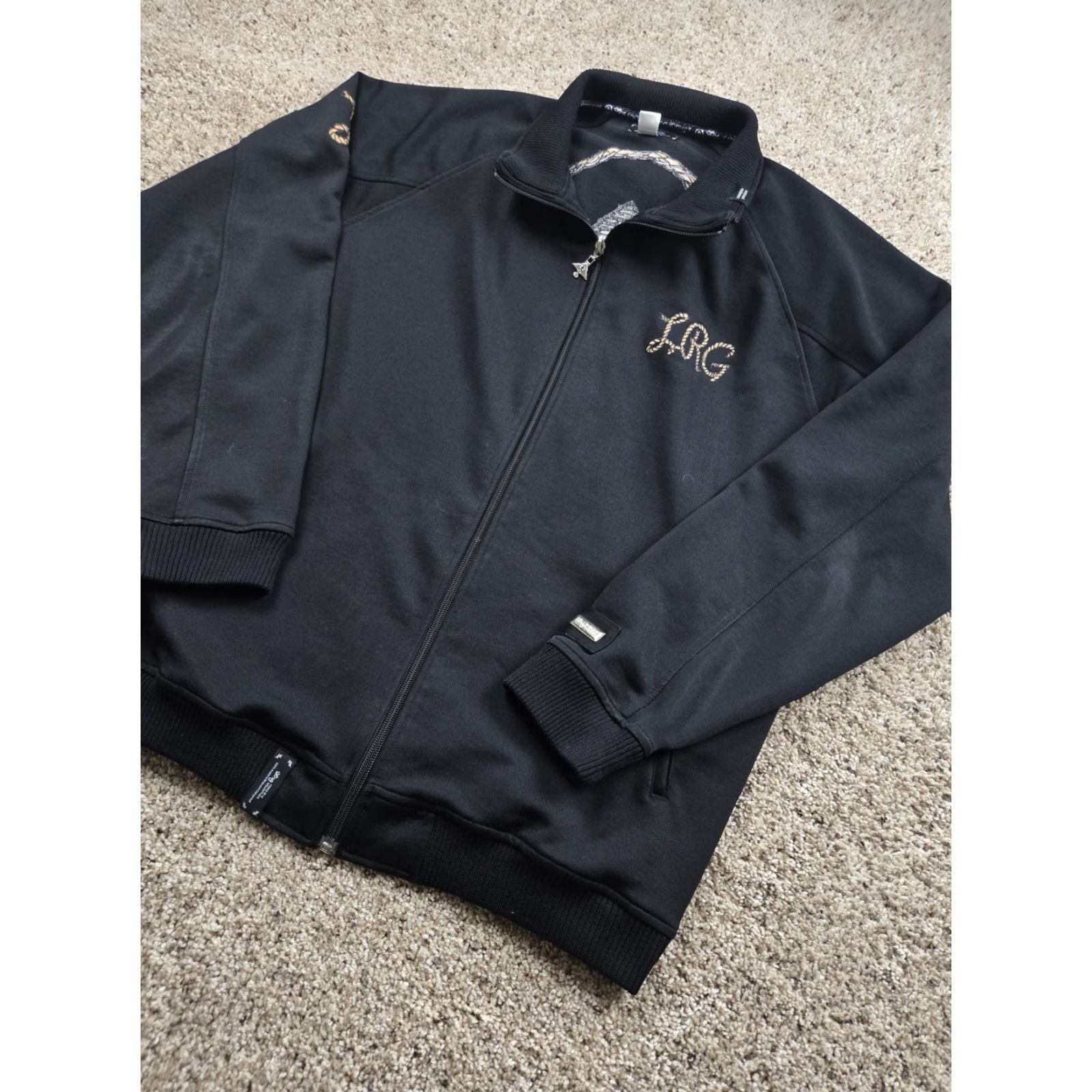 Roper LRG Jacket Mens XL Black Full Zip Rope Embroidered Track Jacket Size US XXL / EU 58 / 5 - 2 Thumbnail