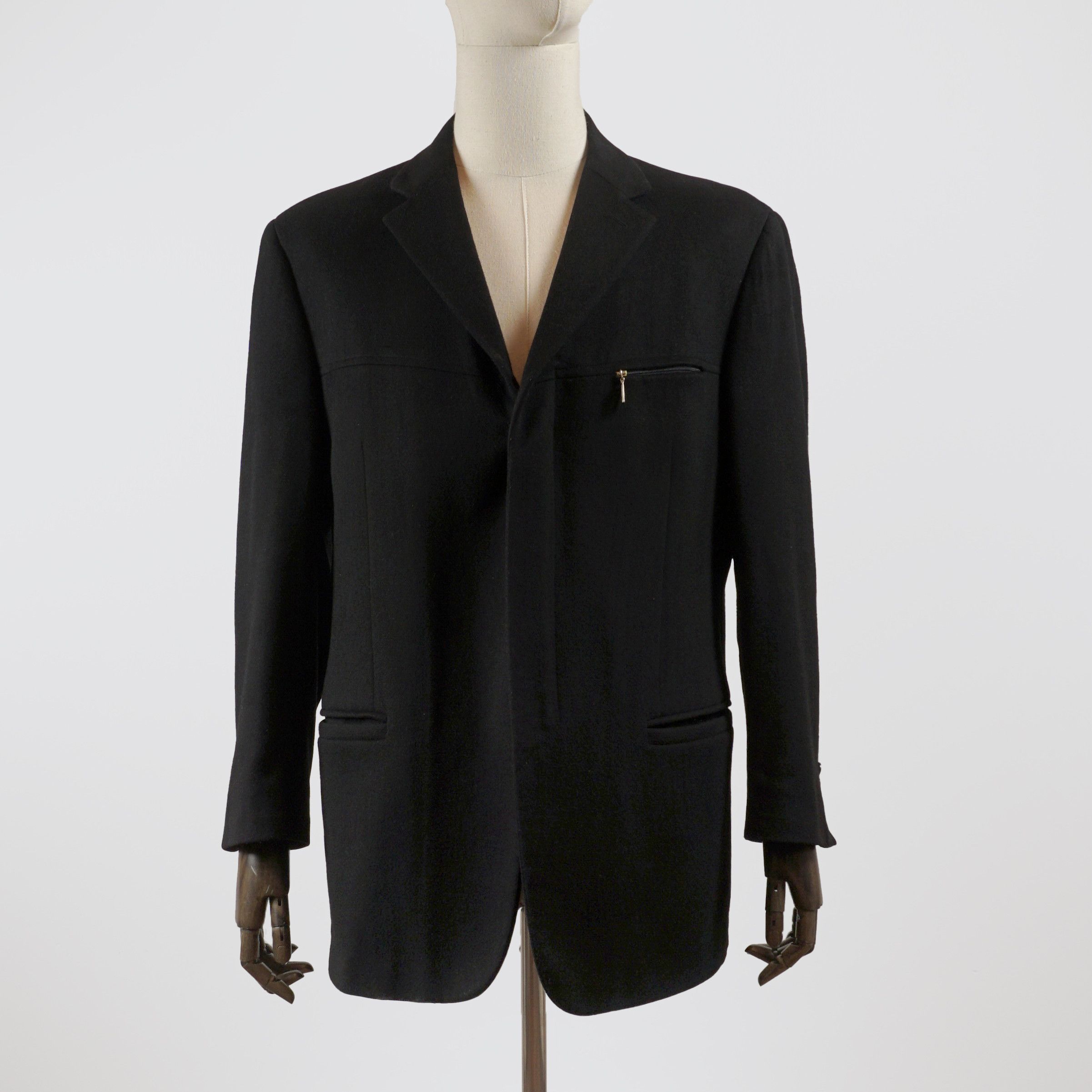 Versace Wool Cashmere Zip-Front Blazer Size 52R - 1 Thumbnail