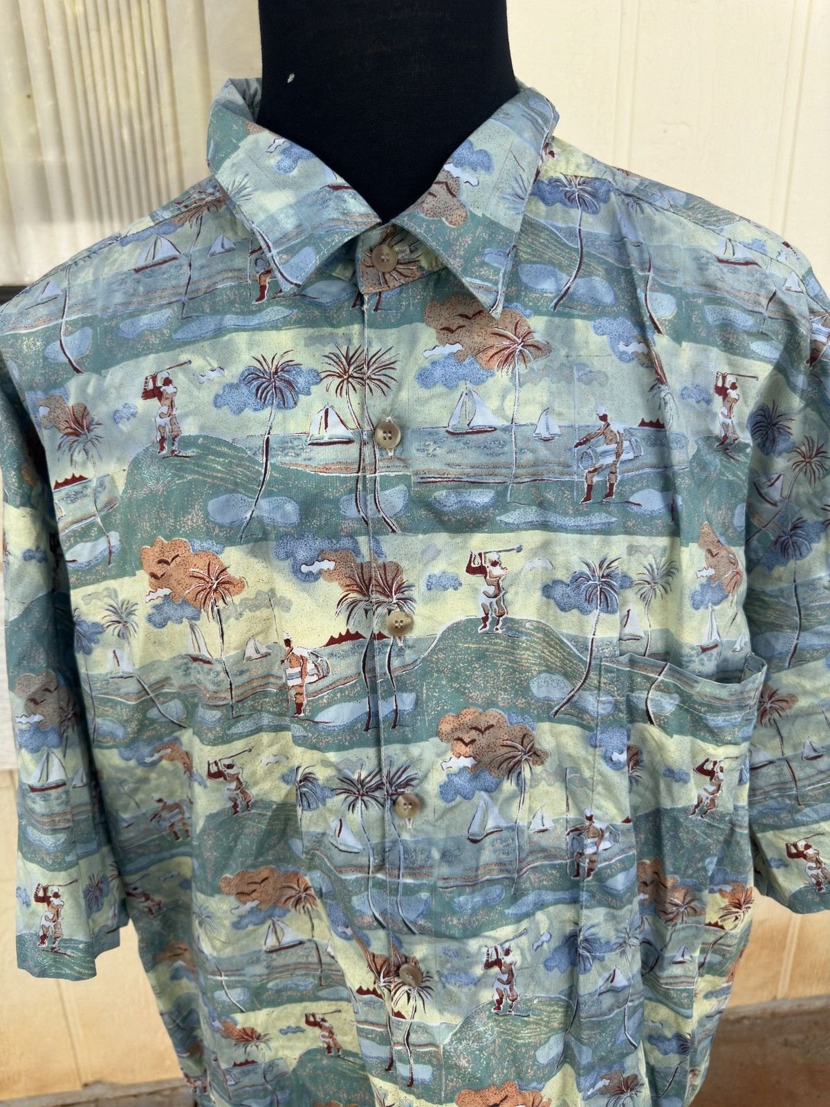 Other PreOwned Kahala Hawaiian Print Full Button Green Men's XXL Size US XXL / EU 58 / 5 - 3 Thumbnail