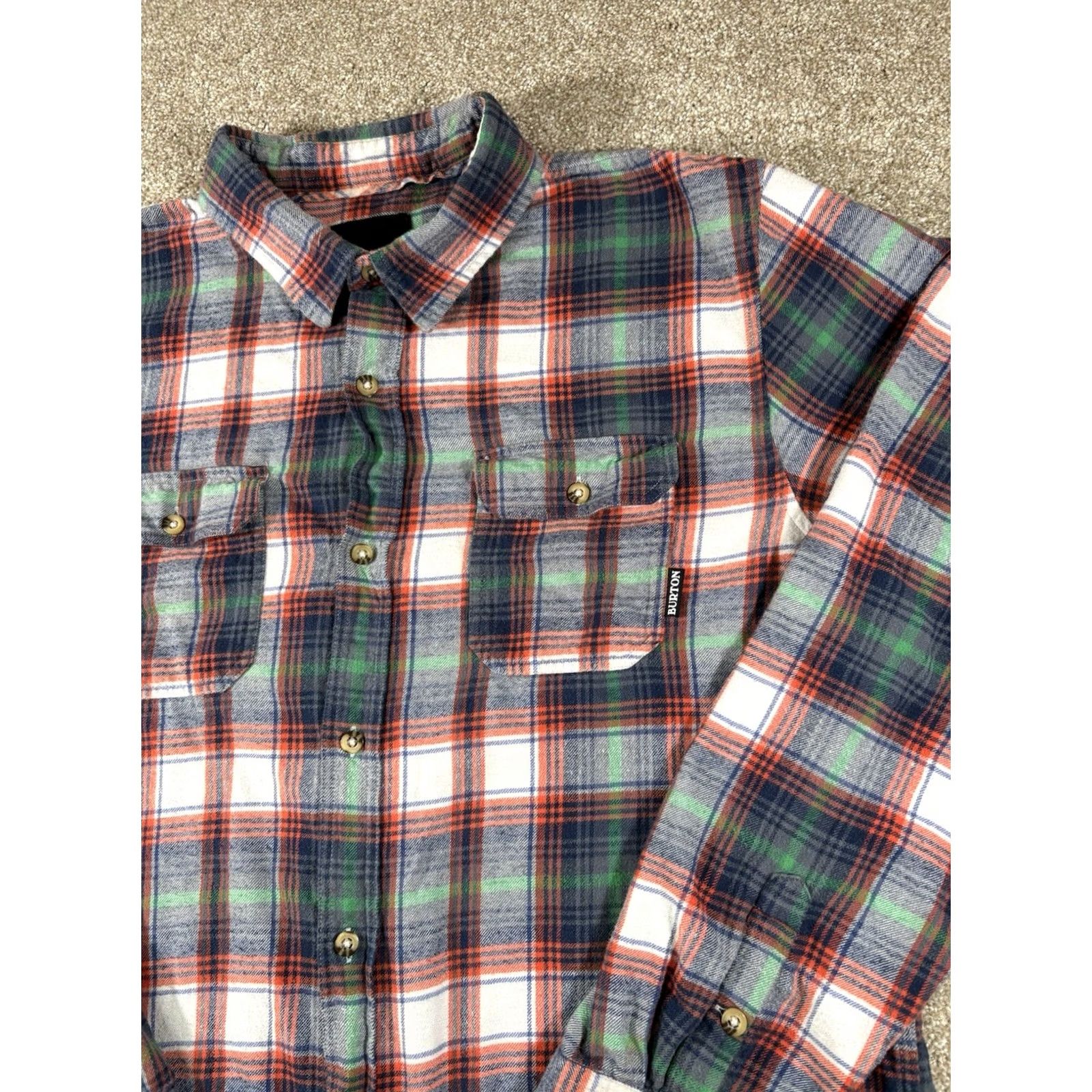 Burton Burton Shirt Men XXL Long Sleeve Button-Up Plaid 100% Cotton Multicolor Regular Pocket Autumn Winter Spring casual Size US XXL / EU 58 / 5 - 2 Thumbnail
