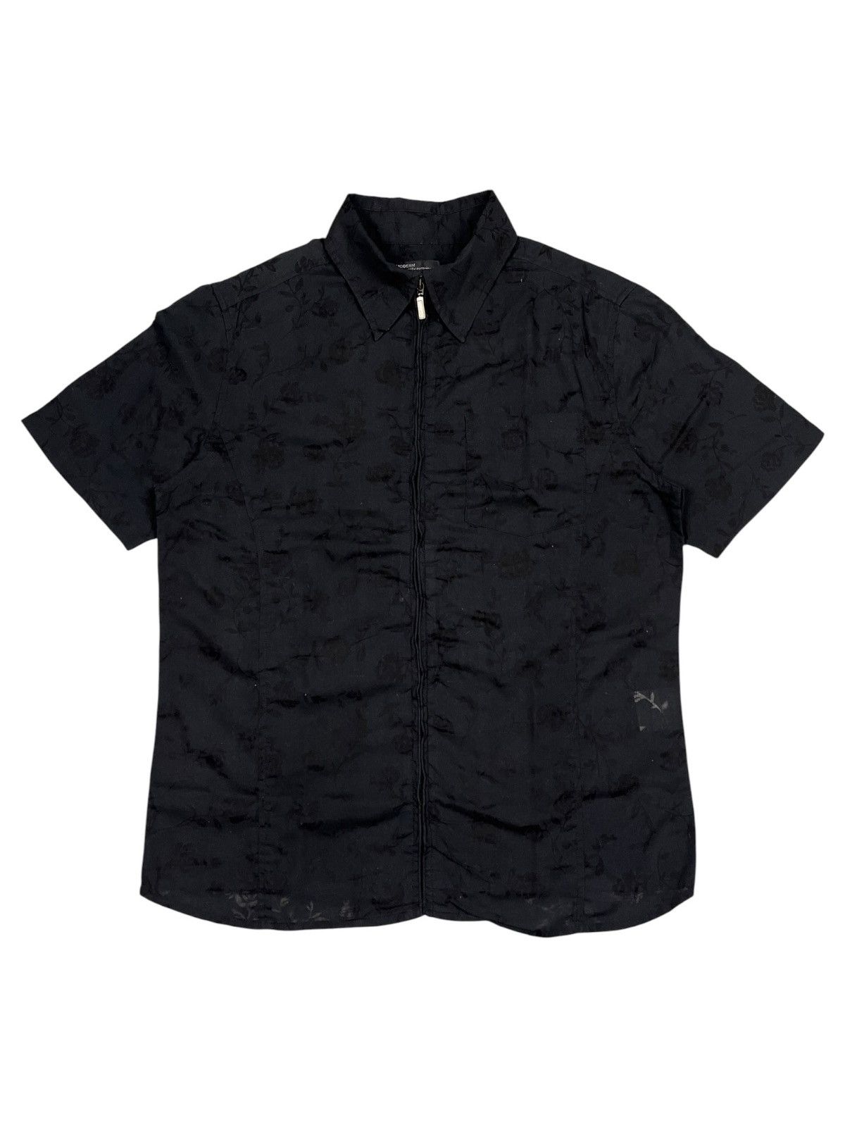 If Six Was Nine Black Peace Now Pinstripe Ruffle Button Up | Grailed
