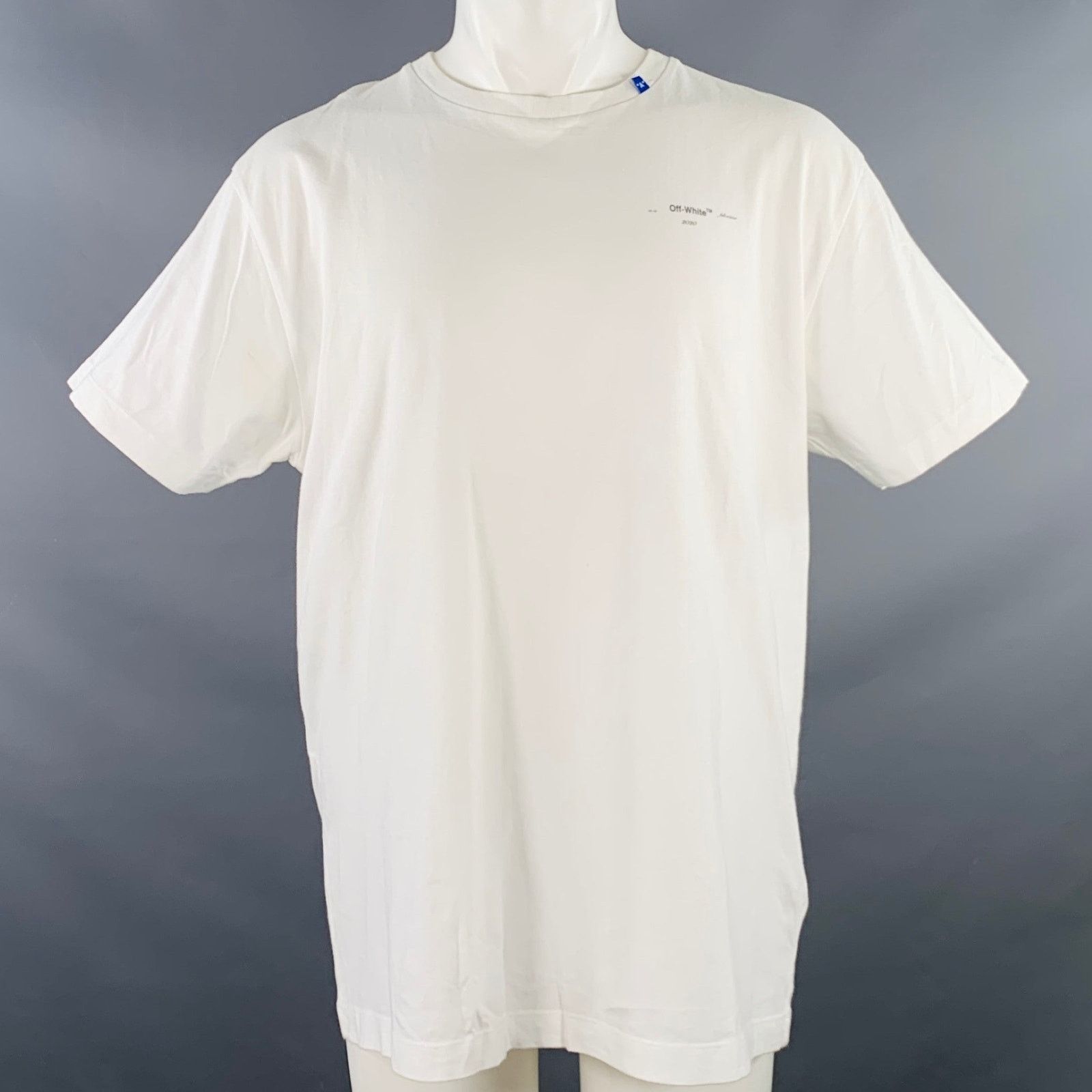 Off-White Size XS White Black Logo Cotton Crew-Neck T-shirt Size US XS / EU 42 / 0 - 1 Thumbnail