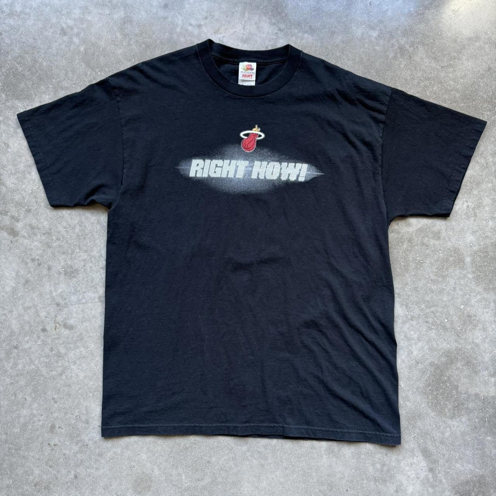 NBA 2000s NBA Miami Heat “Right Now!” Sports Graphic T-shirt Size US XL / EU 56 / 4 - 1 Thumbnail
