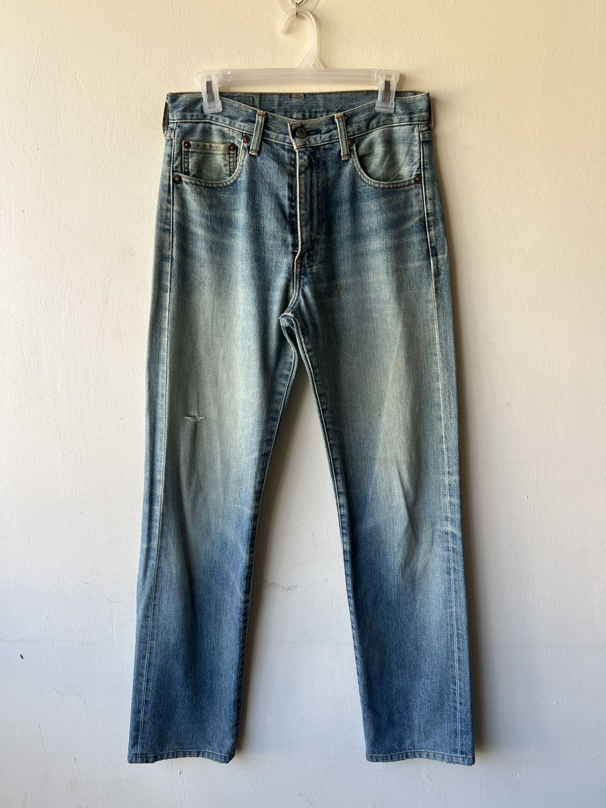 Levi's 1993 Levi’s 502 XX Big E Fade Aging Mud Denim Selvedge Jeans Size US 30 / EU 46 - 2 Thumbnail
