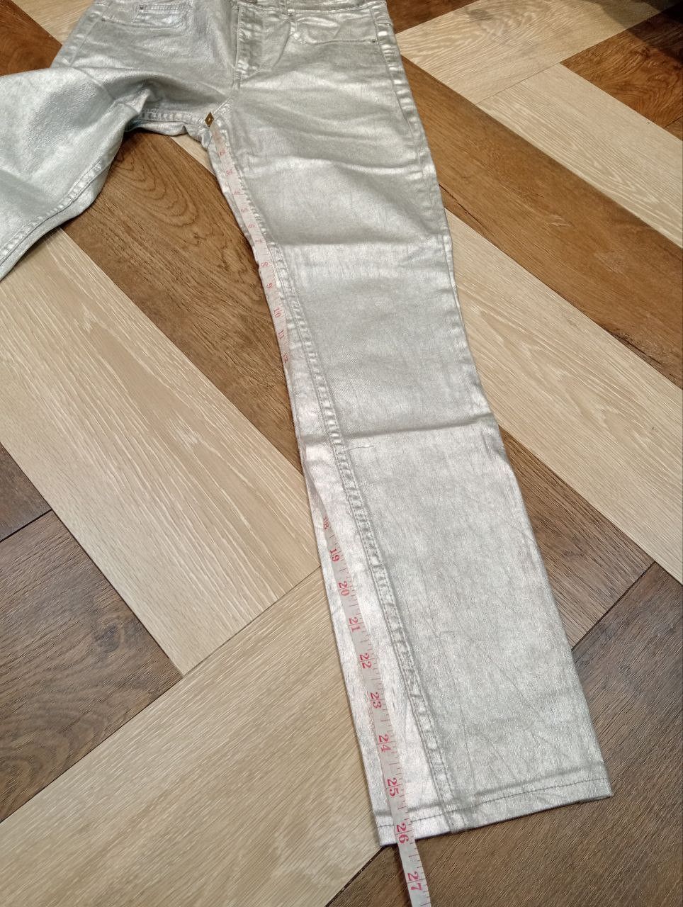 Isabel Marant ISABEL MARANT ETOILE SILVER COATED METALLIC SKINNY JEANS Size 25" / US 0 / IT 36 - 12 Thumbnail