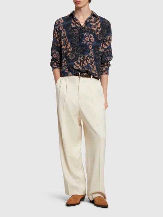 Etro o1lsvrm0425 Silk Long Sleeve Shirt in Blue Size US M / EU 48-50 / 2 - 2 Thumbnail