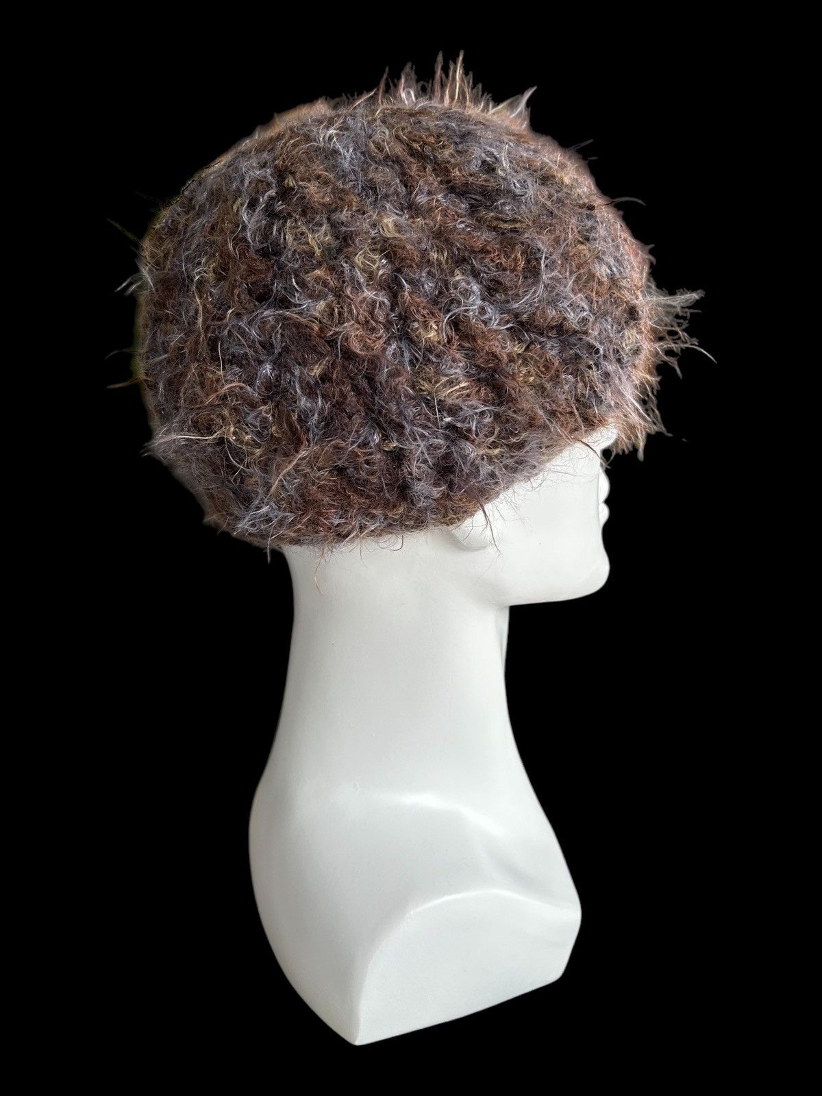 14th Addiction × Hysteric Glamour × Japanese Brand Punk Bondage Style Mohawk Mohair fur Cf Made italy Beanie ☠️☠️ Size ONE SIZE - 2 Thumbnail