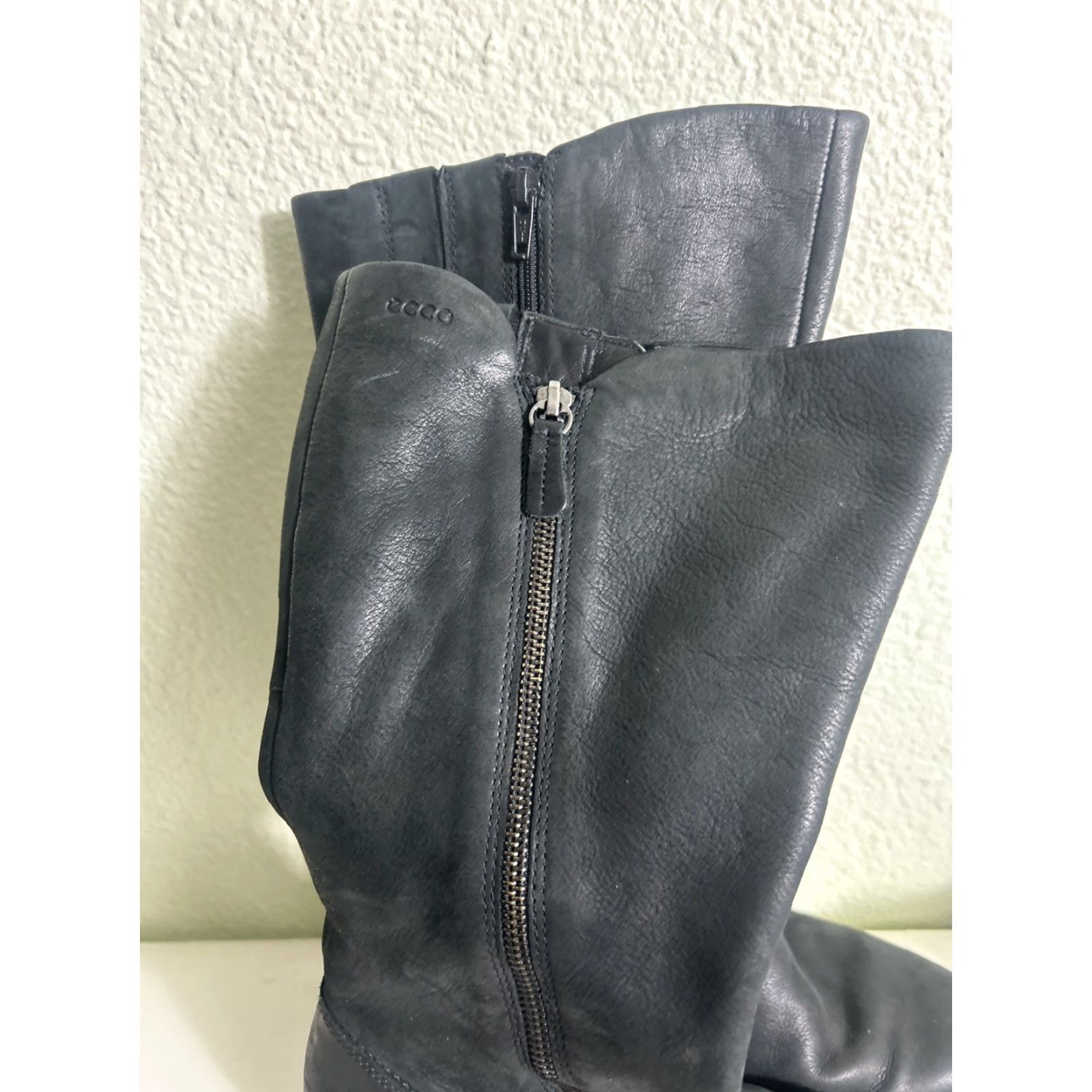 Ecco ECCO Shape 55 Tall Boot Women's 8-8.5 Black Leather Block Heel Side Zip Size US 8 / IT 38 - 5 Thumbnail