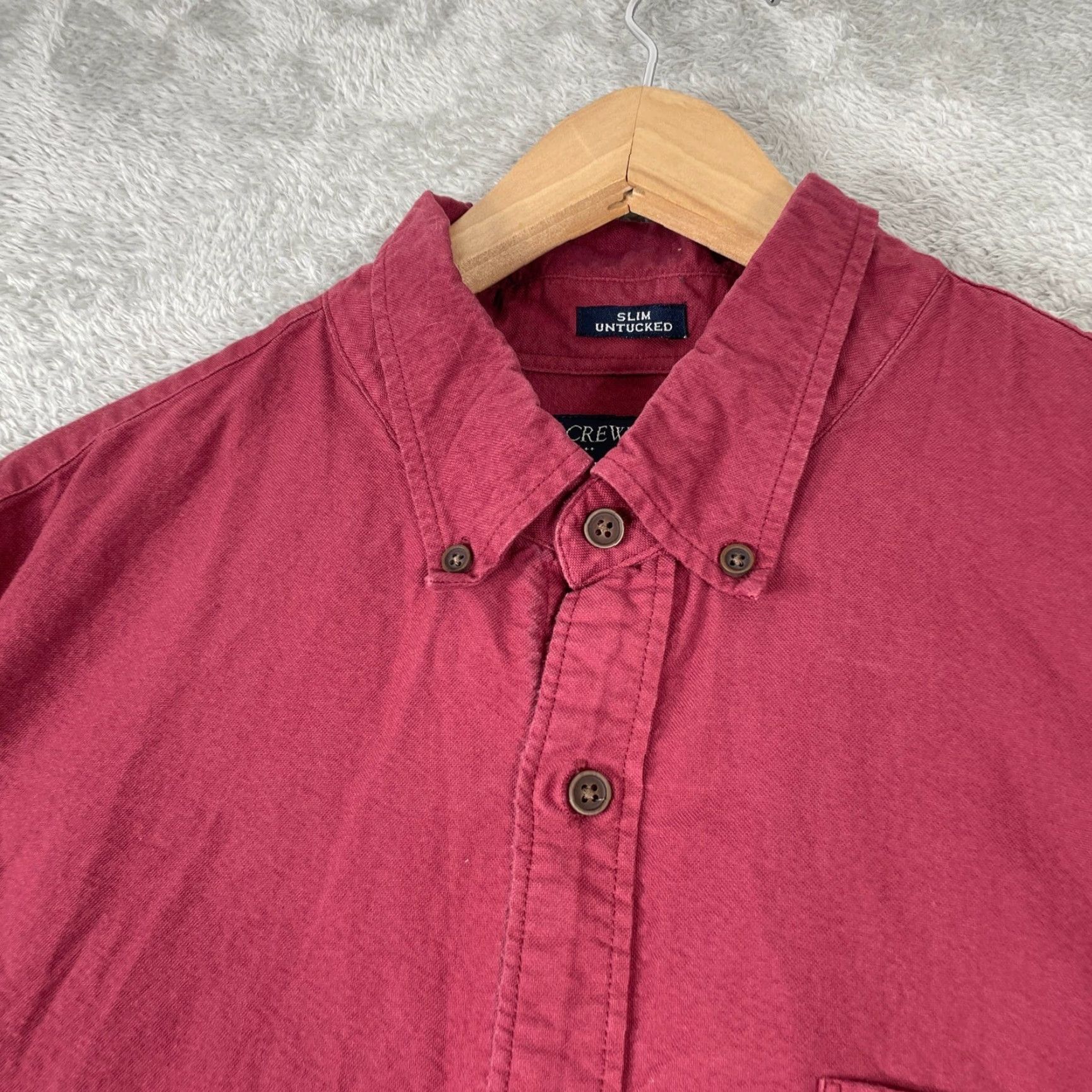 Vintage J Crew Shirt Mens XL Red Button-Down Slim Long Sleeve Casual Business Travel All Seasons Pockets Collared Button Up Shirt Size US XL / EU 56 / 4 - 2 Thumbnail