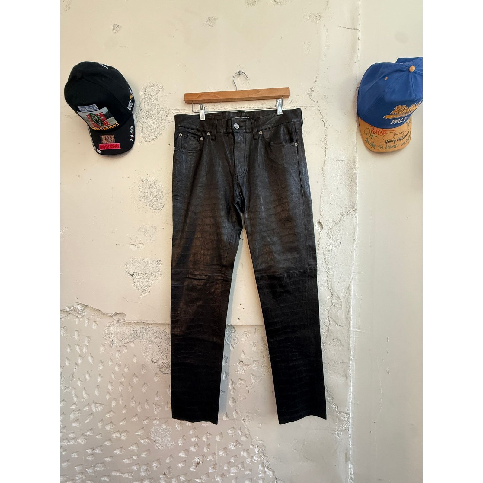 Cout de la Liberte Cout De La Liberte Jimmy Stretch Croc Lamb Leather Pant Size US 32 / EU 48 - 1 Thumbnail
