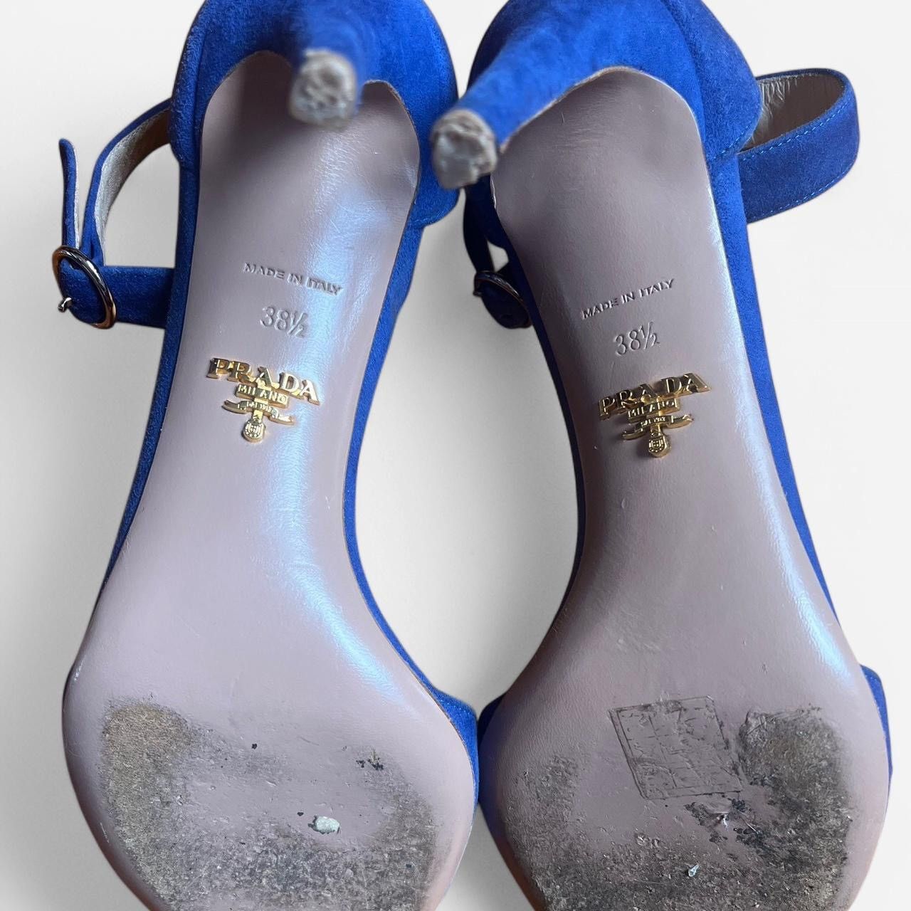 Prada × Vintage Vintage Prada Blue Suede Buckle Strap Heels Size US 8.5 / IT 38.5 - 6 Thumbnail
