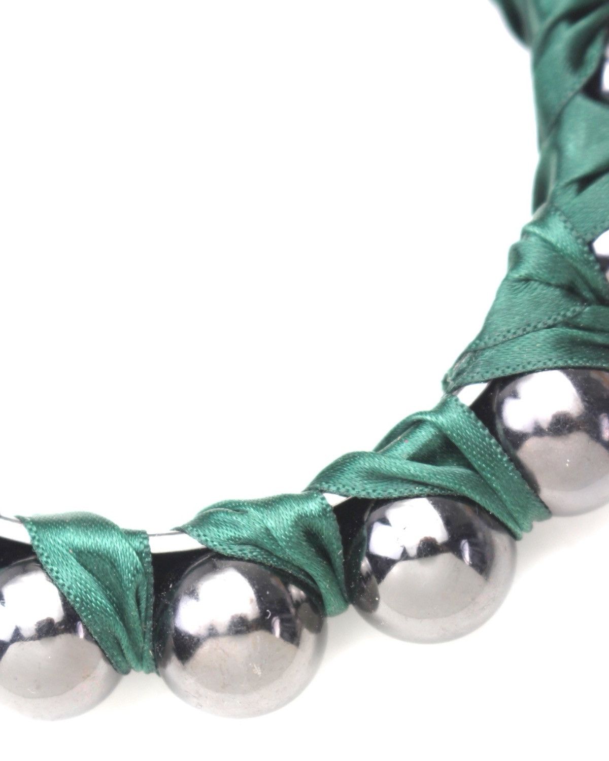 Vintage 2000S JAPANESE MADE METAL BEAD SATIN RIBBON WEAVE BRACELET Size ONE SIZE - 4 Thumbnail
