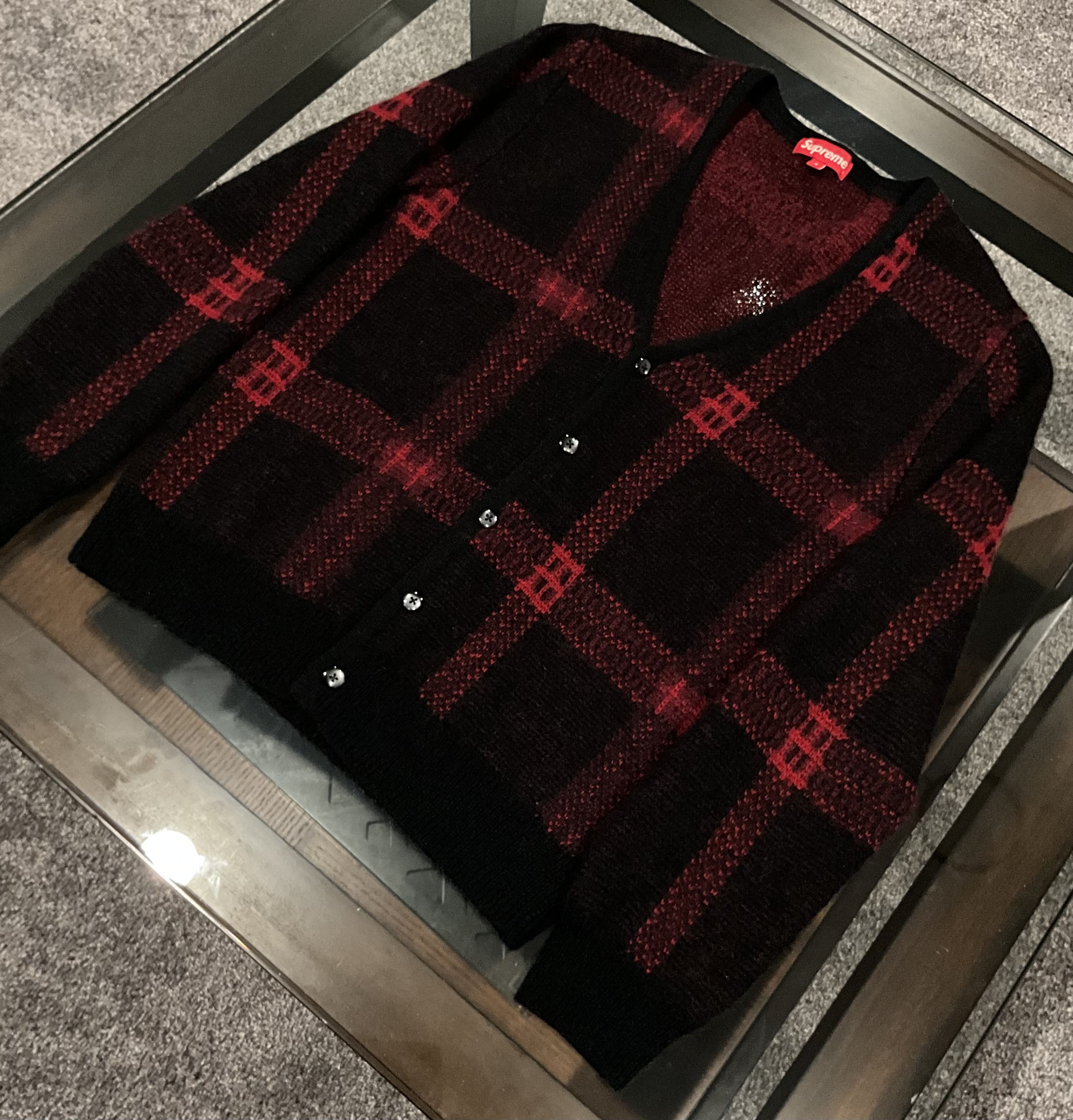 Supreme FW14 Plaid Mohair Cardigan DS Size US S / EU 44-46 / 1 - 3 Thumbnail