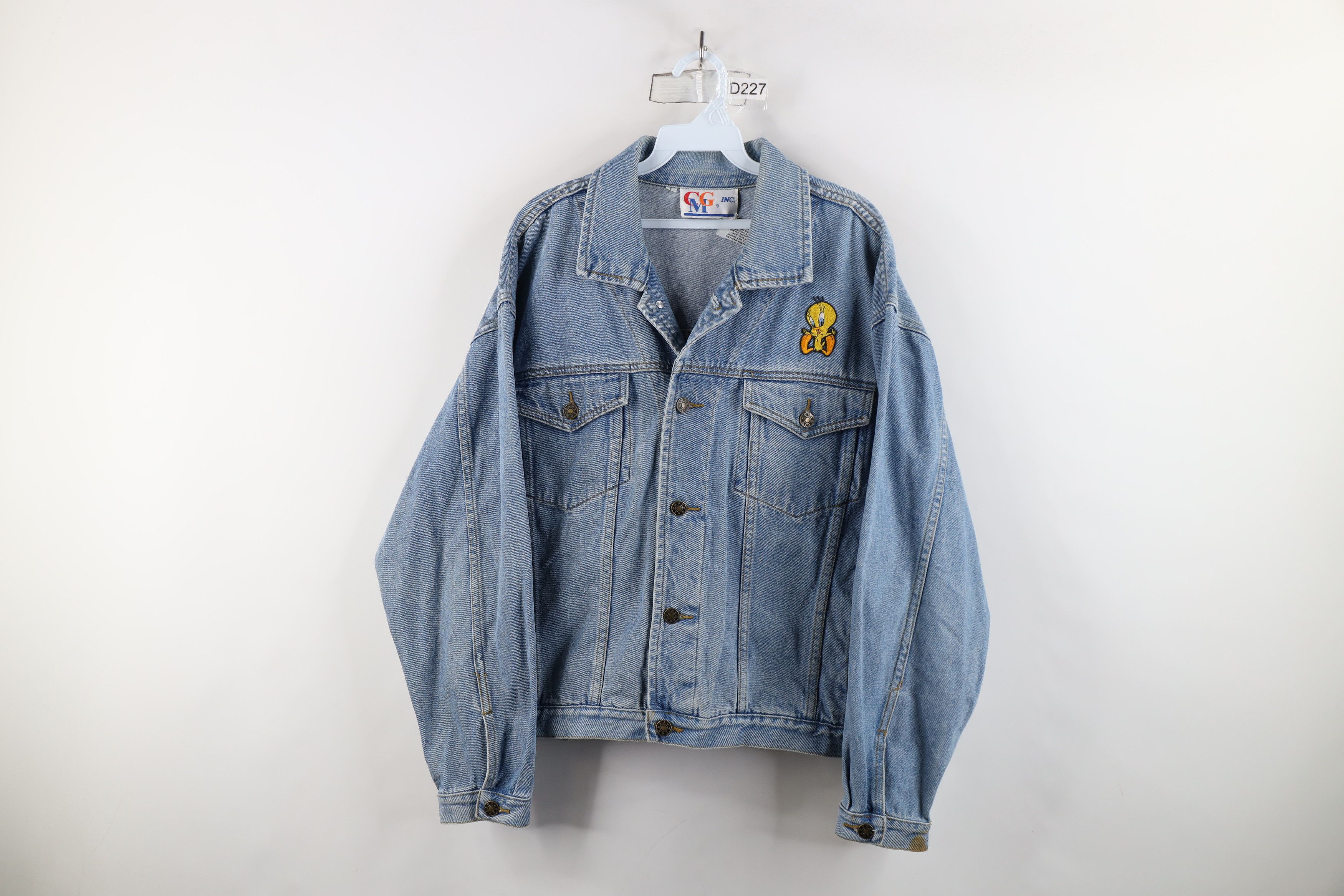 Vintage Vintage 90s Looney Tunes Tweety Bird Denim Trucker Jacket Size L / US 10 / IT 46 - 1 Thumbnail