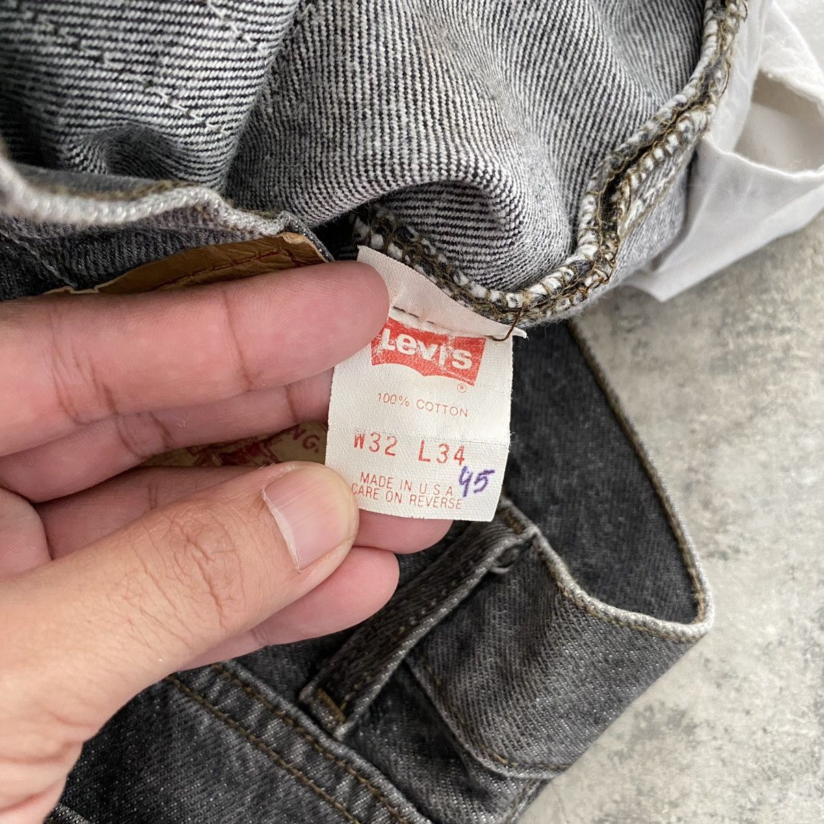 Levi's Vintage 1993 Levi’s 501 Ash Grey Denim Jeans Size US 30 / EU 46 - 20 Thumbnail