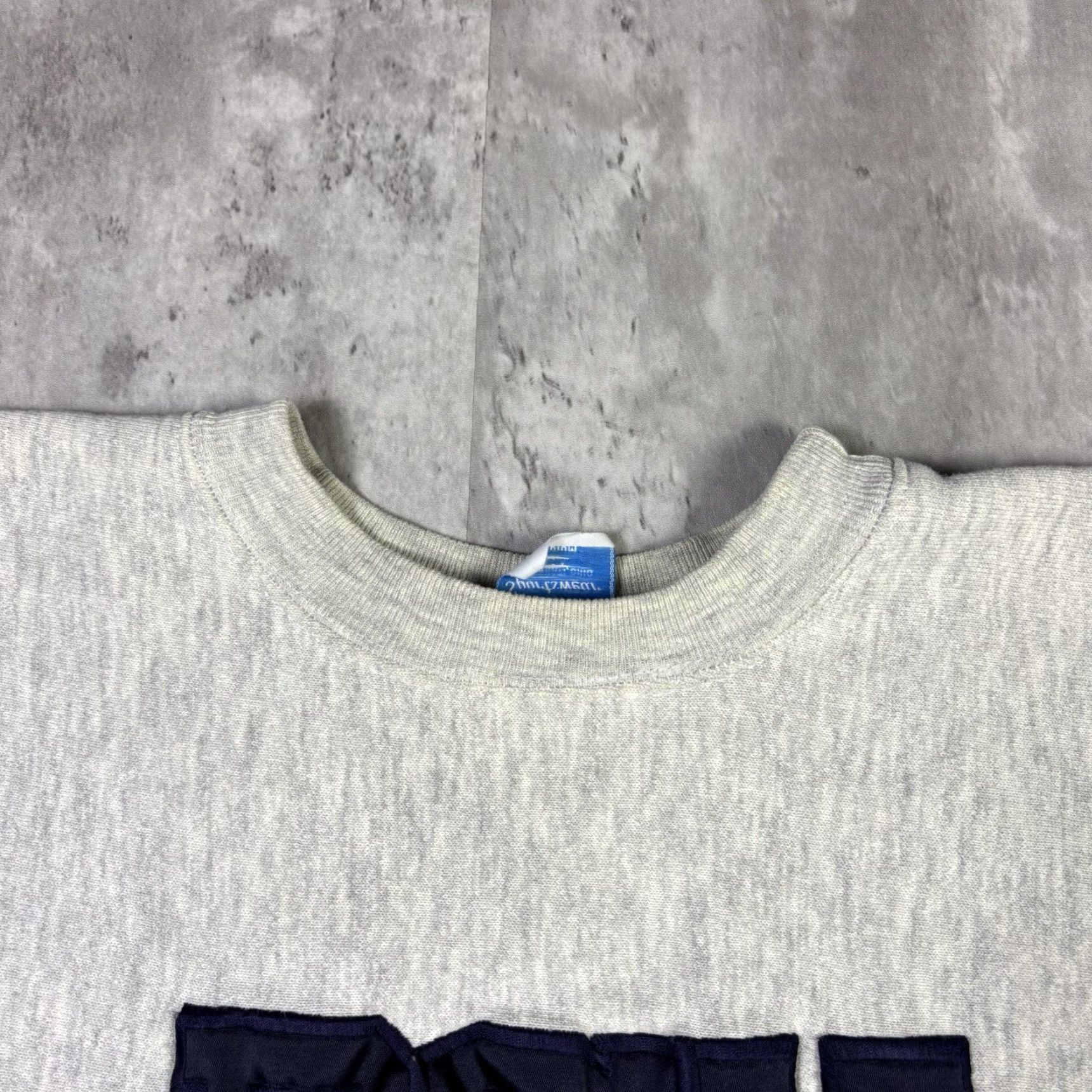 Penn VINTAGE Unbranded Sweatshirt 90s Reverse Weave Penn State University Drawstring Gray Blue M Mens Size US M / EU 48-50 / 2 - 7 Thumbnail