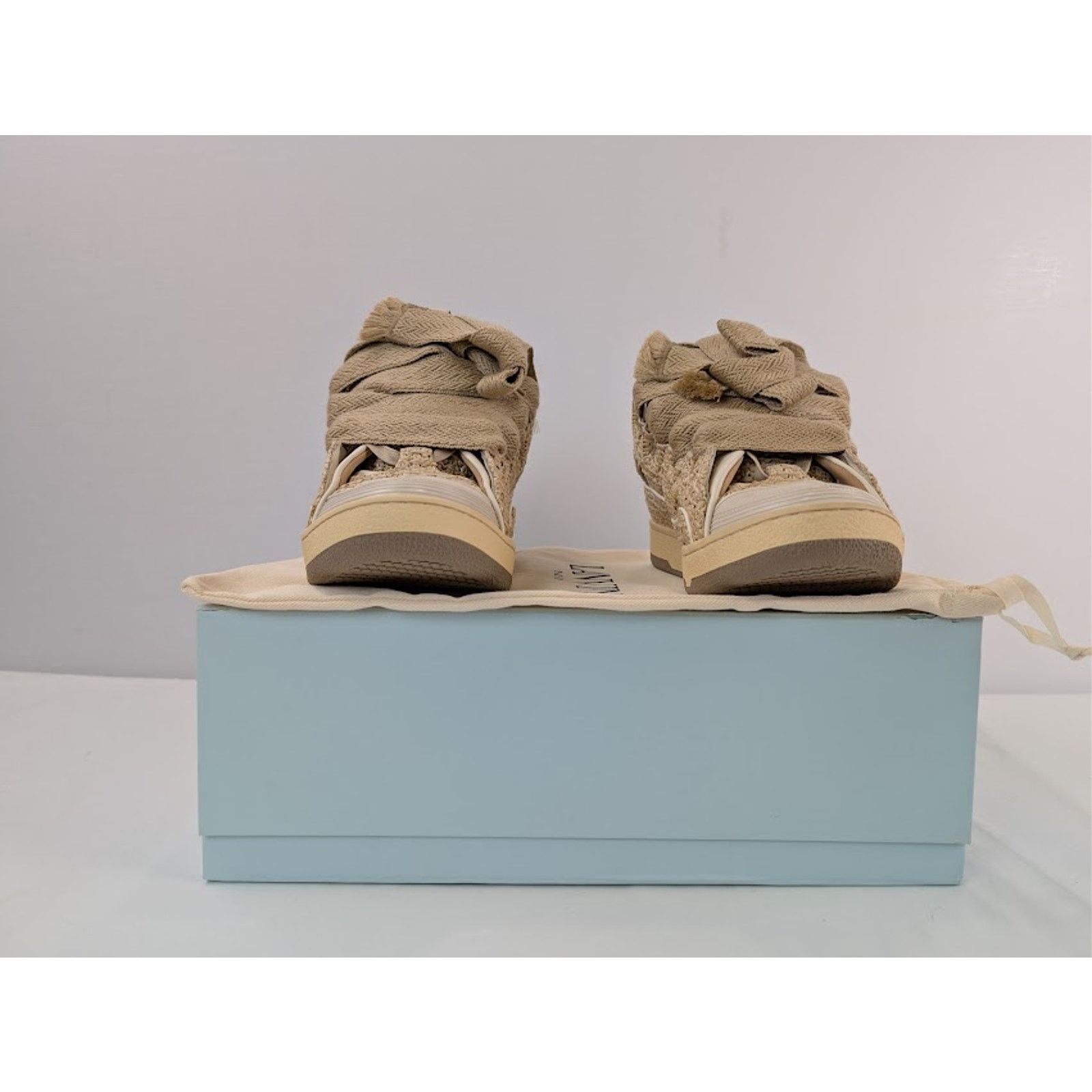 Lanvin o1rshd1 Curb Low Top Sneakers in 65 Natural Size US 13 / EU 46 - 17 Thumbnail