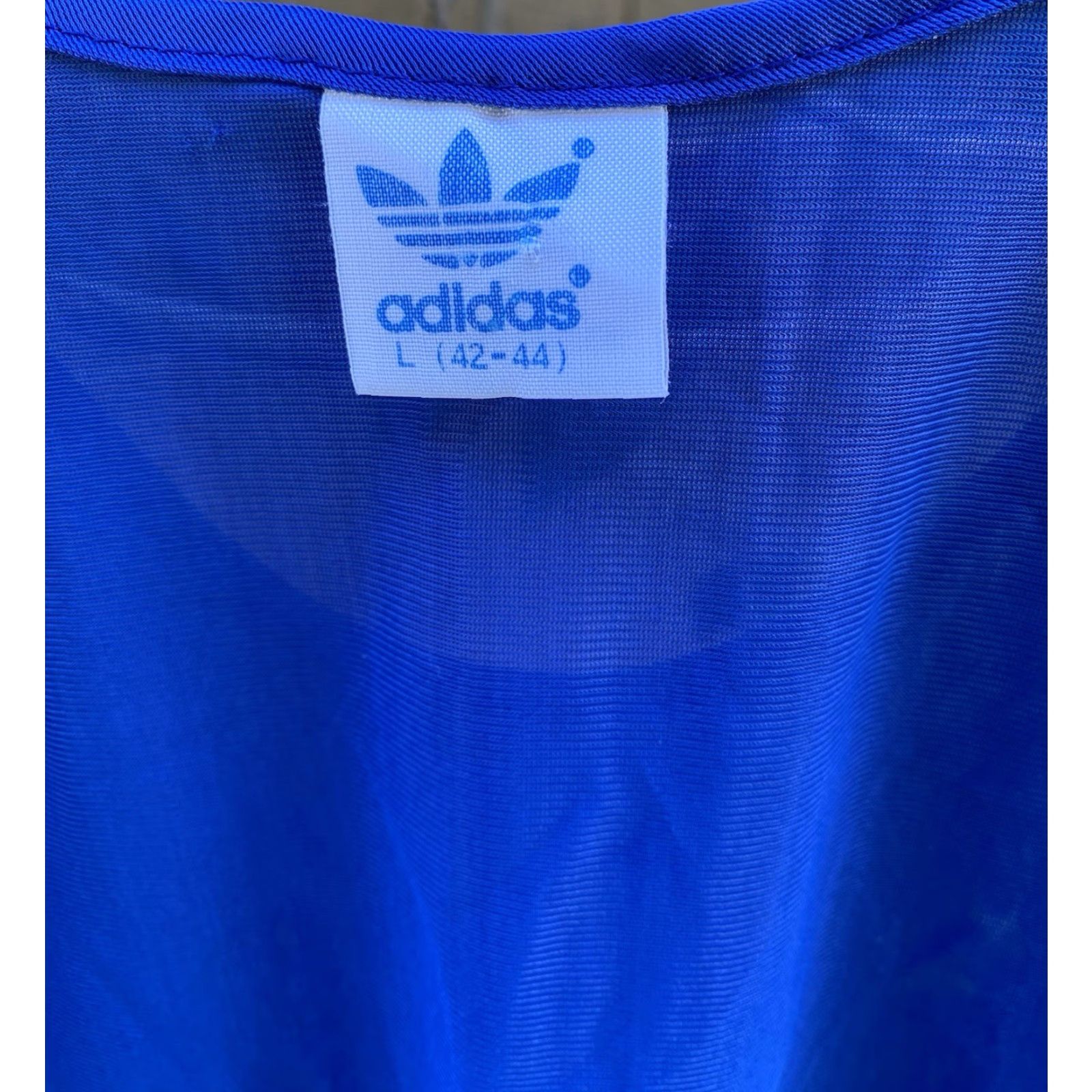 Adidas VINTAGE Adidas Tank Top Polyester Thin Sheer Trefoil Logo Blue White Stripes L Size US L / EU 52-54 / 3 - 7 Thumbnail