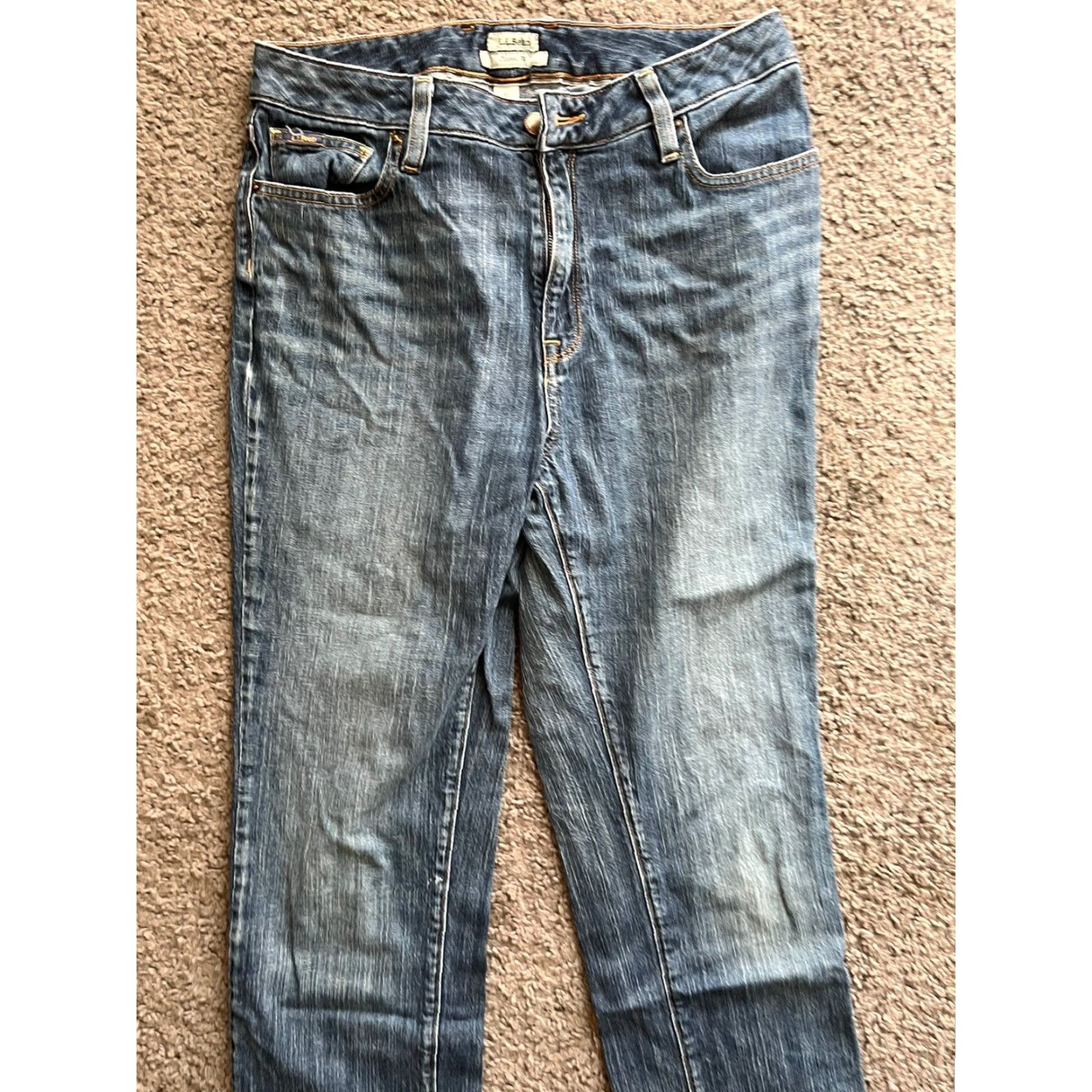 Vintage L.L. Bean Women's Classic Fit Stretch Jeans Straight Leg Dark Wash Size 10 MT Size 32" / US 10 / IT 46 - 2 Thumbnail
