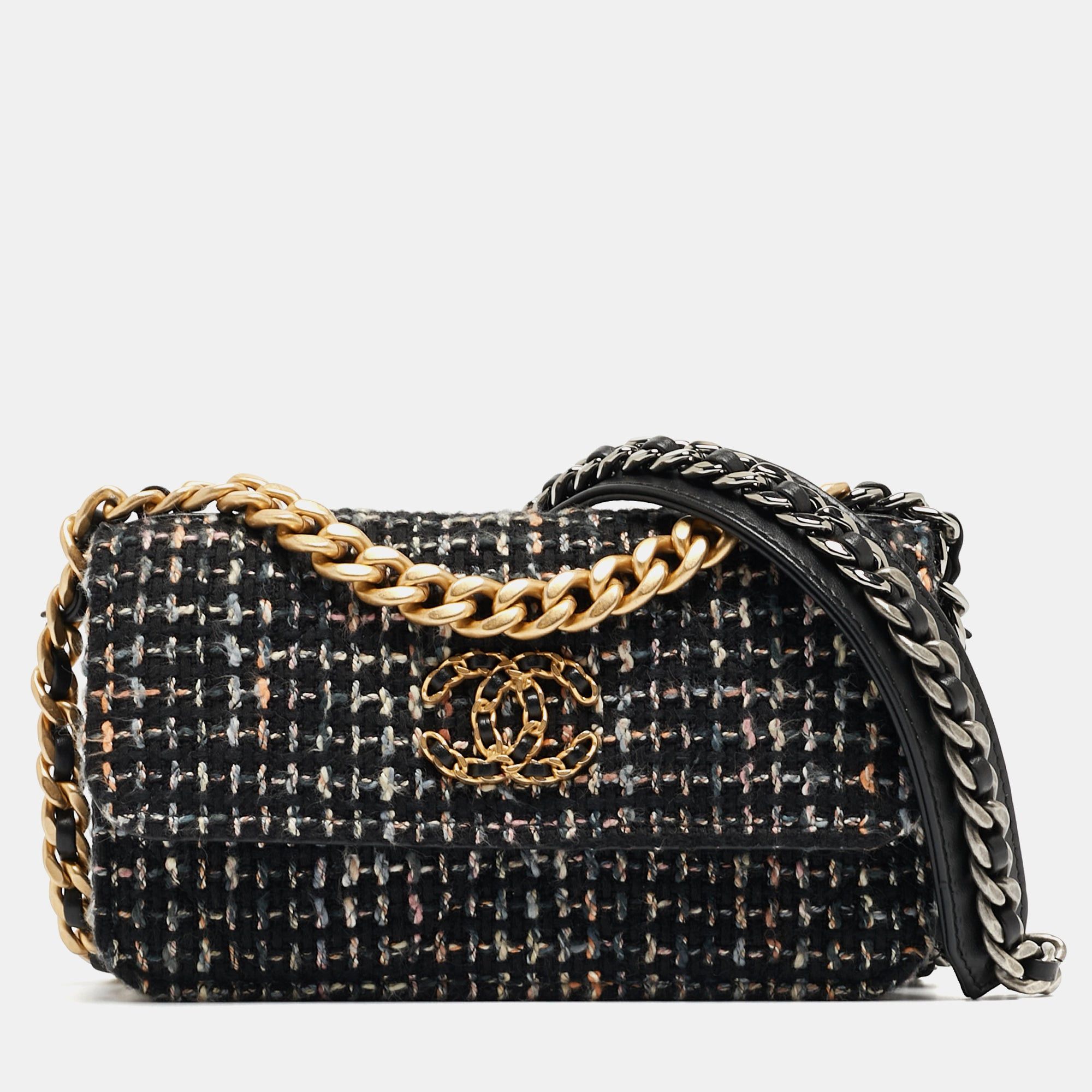 image of Chanel Black Tweed 19 Woc Bag, Women's