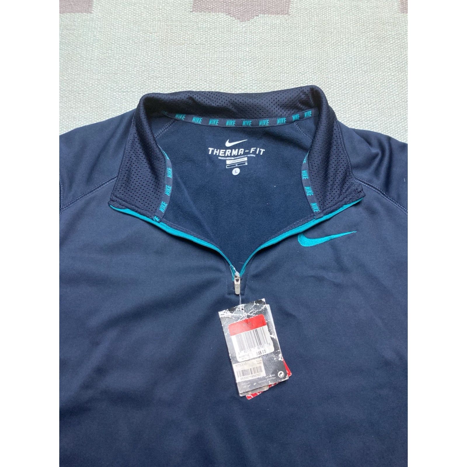 Nike Nike Therma 1/4 Zip Long Sleeve Jacket Pullover Sweatshirt Blue Large Men Size US L / EU 52-54 / 3 - 3 Thumbnail