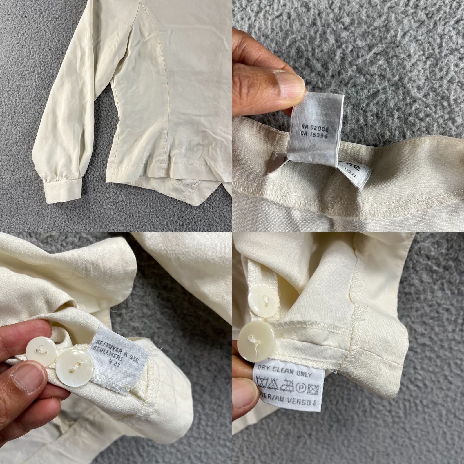 Liz Claiborne Liz Claiborne Blouse Shirt Silk Ivory 100% Silk Button Up Long Sleeve Womens Petite 14P Size XL / US 12-14 / IT 48-50 - 9 Thumbnail