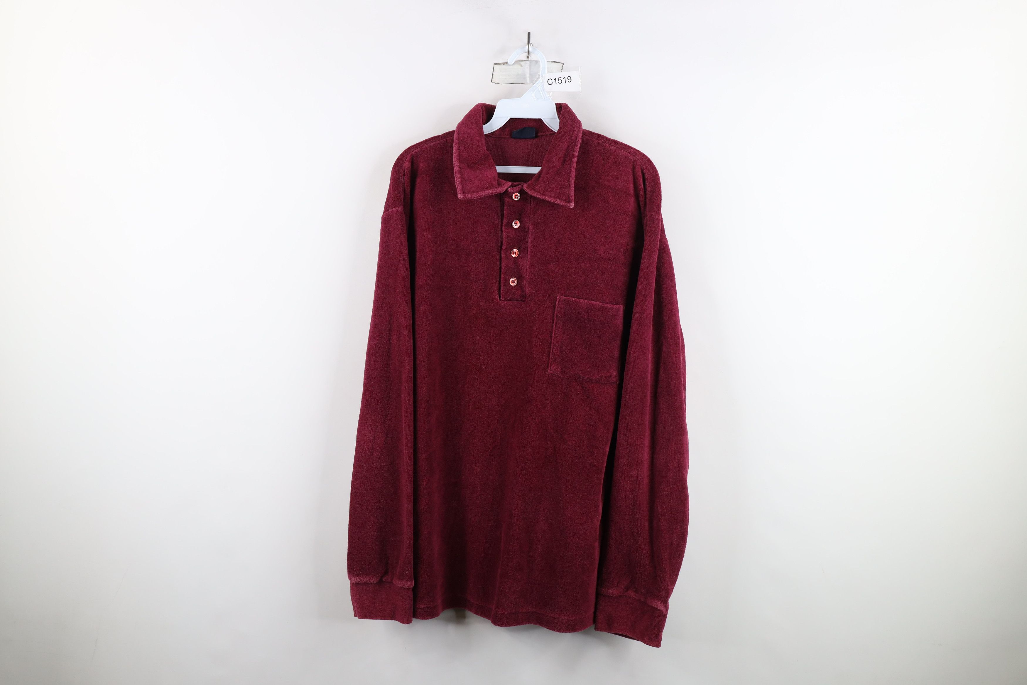 Vintage Vintage 70s Streetwear Terry Cloth Collared Polo Shirt Size US XL / EU 56 / 4 - 1 Thumbnail