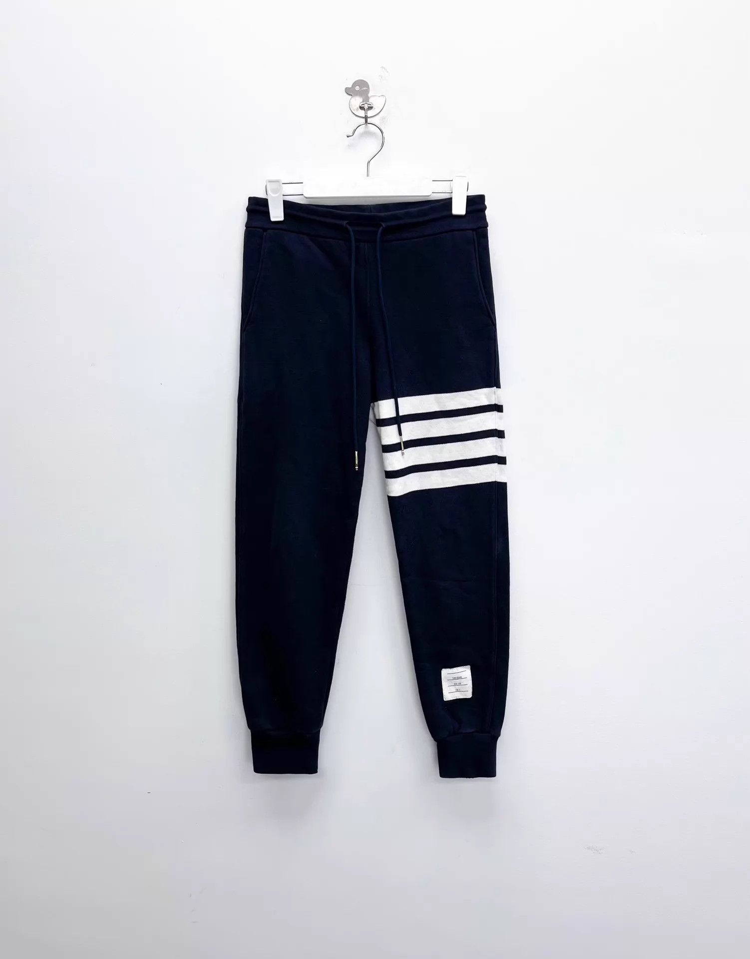 Thom Browne Thom Browne Navy Knit 4-Bar Stripe Unisex 0 Pants Size US 28 / EU 44 - 1 Thumbnail