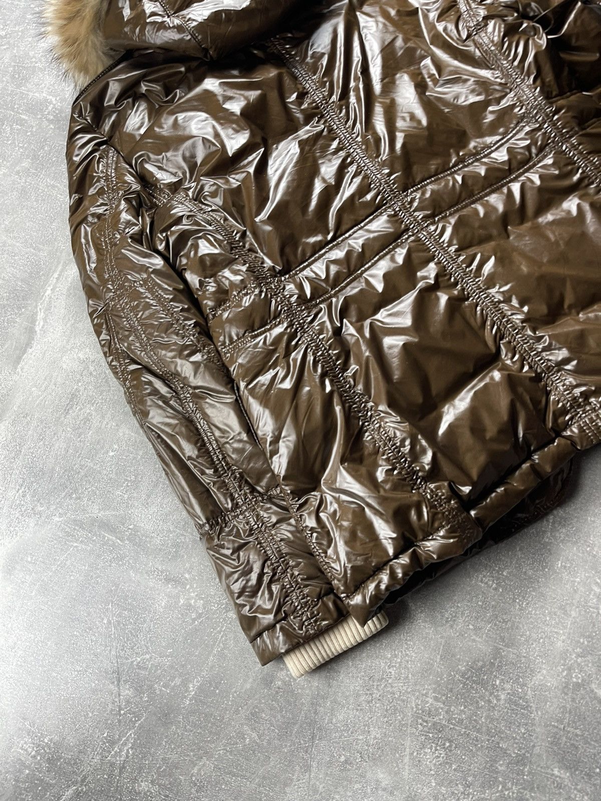 Montecore Montecore Dolomiti Down Puffer Jacket Brown Glossy Fur Hood Size US L / EU 52-54 / 3 - 8 Thumbnail