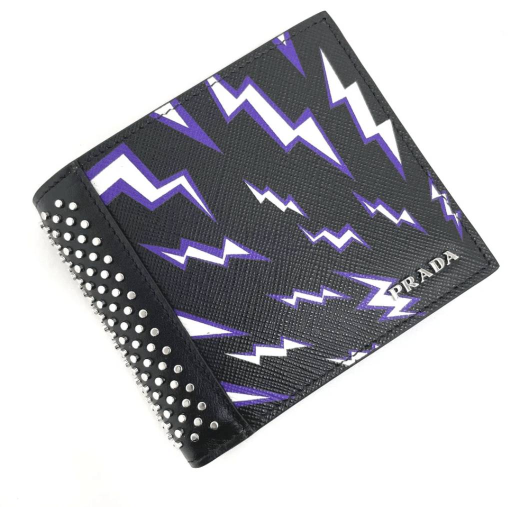 image of Prada Limited Edition Wallet in Black Purple White, Men's