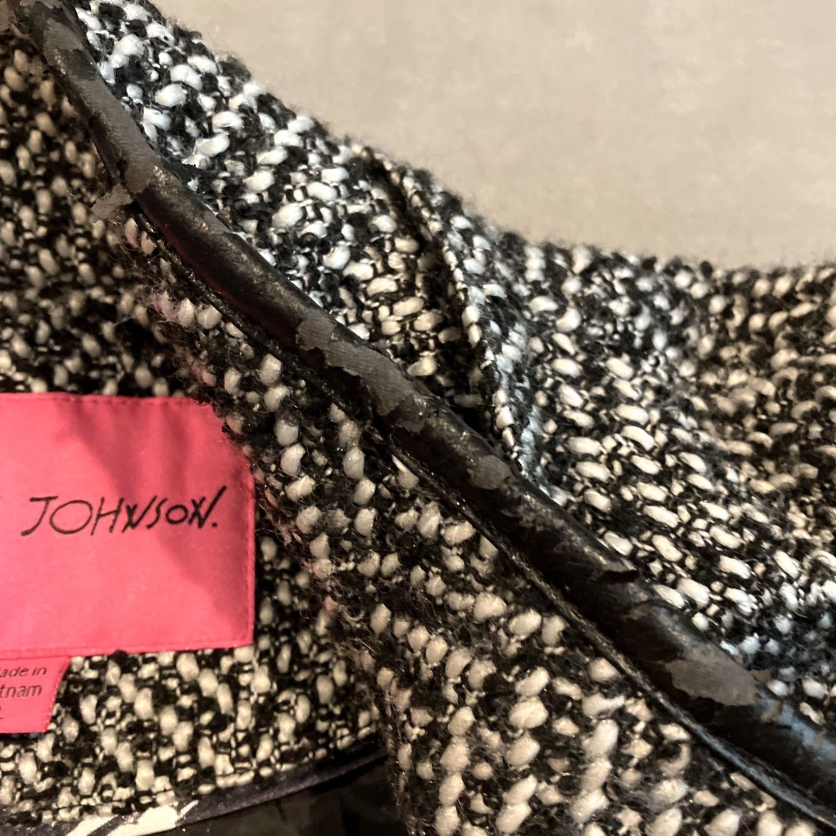 Betsey Johnson VINTAGE Betsey Johnson Black & White Herringbone Wool Coat Large Women Coat Size L / US 10 / IT 46 - 5 Thumbnail