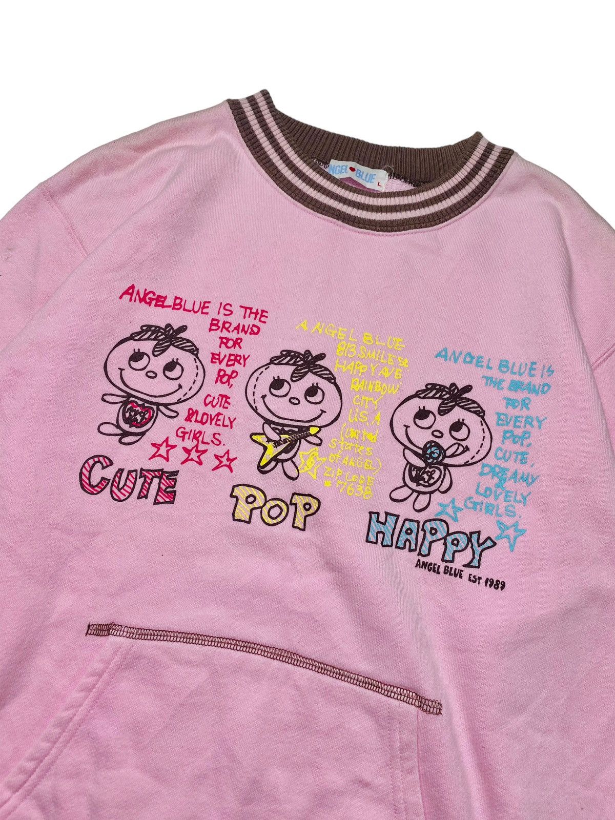 Angel Blue × Hysteric Glamour × Japanese Brand 2000s Angel Blue - Cute, Pop & Happy Sweatshirt Size L / US 10 / IT 46 - 4 Thumbnail