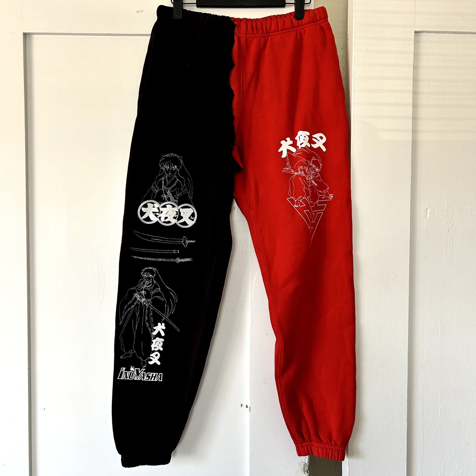 Hypland Hypland x InuYasha red split color sweatpants Y2K Size US 34 / EU 50 - 1 Thumbnail