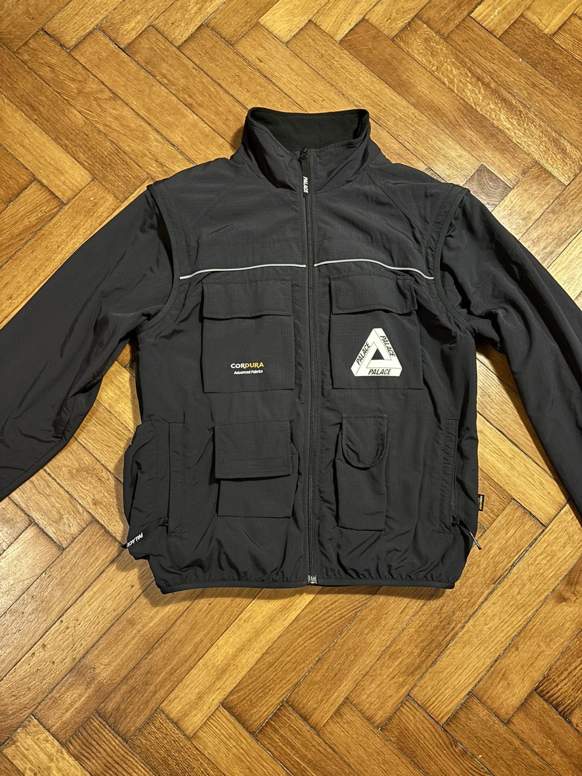 Palace Palace Black Cordura RS Zip Off Gilet Jacket | Grailed