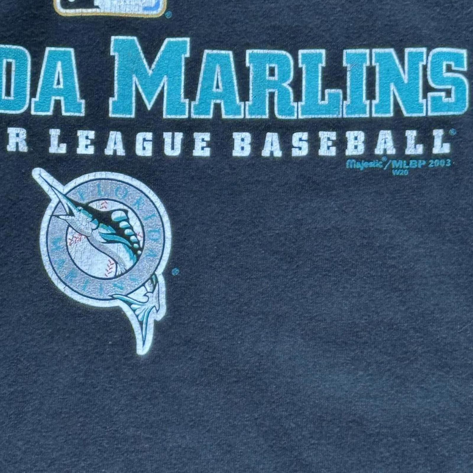 Other Majestic 2003 MLB Florida Marlins World Series Y2K T-shirt Size US XL / EU 56 / 4 - 3 Thumbnail