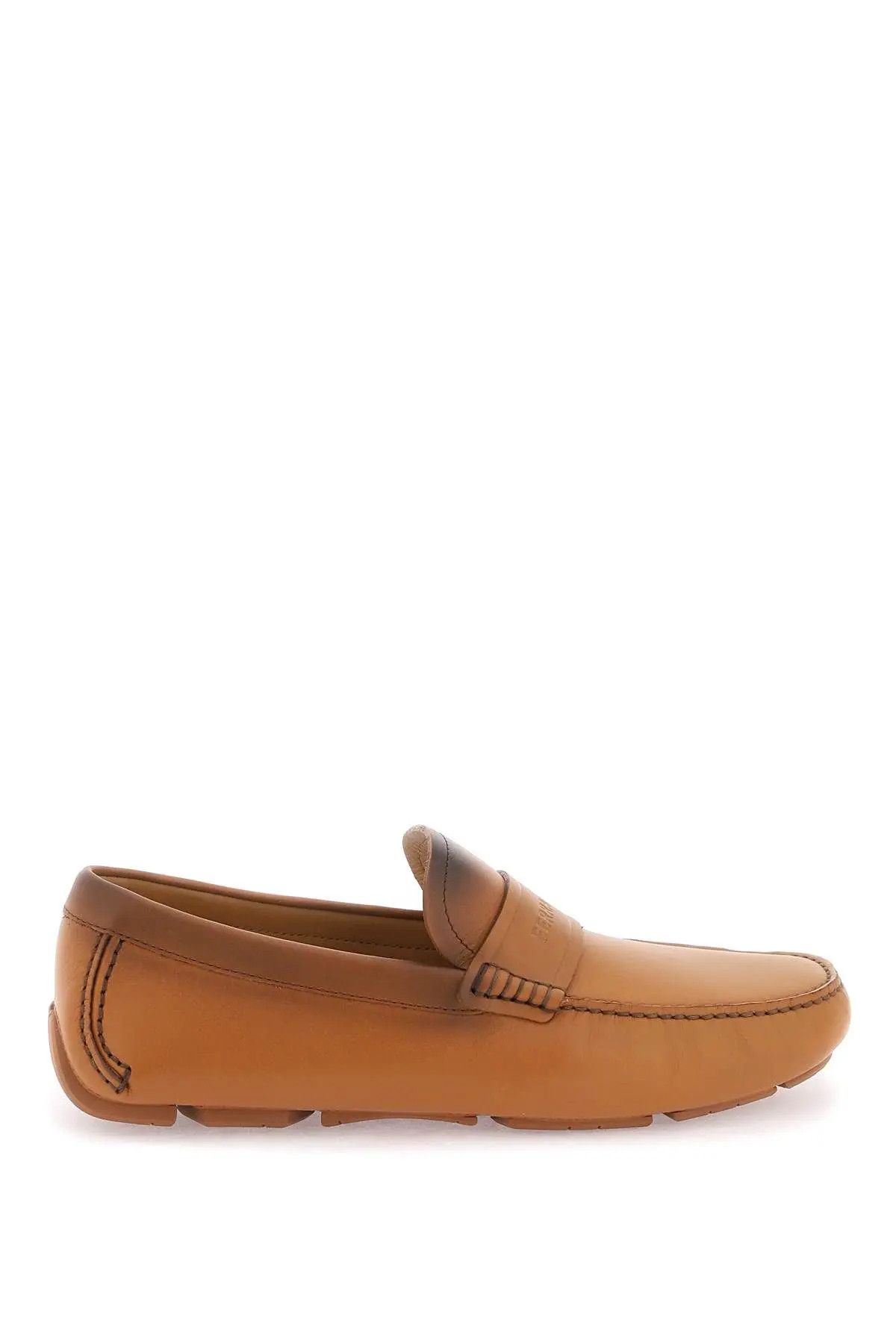 image of Salvatore Ferragamo O1S22I1N0324 Branded Penny Bar Loafers In Brown, Men's (Size 7)