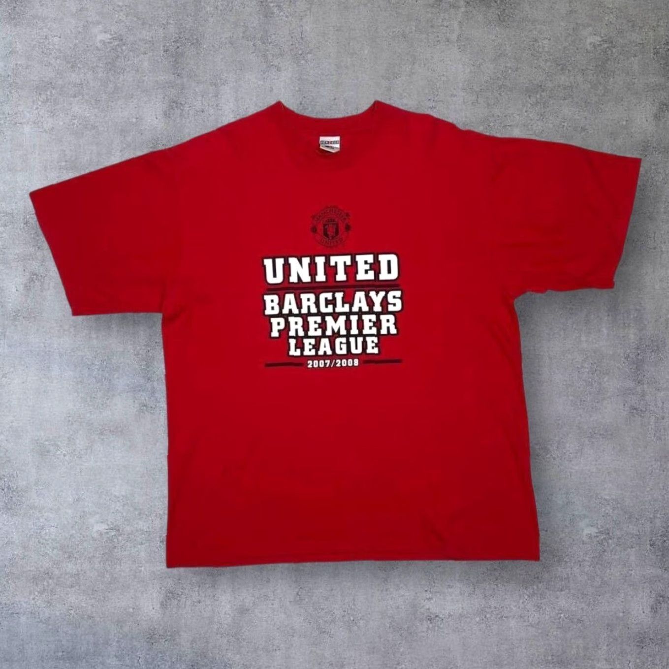Jerzees Manchester United FC “2007/2008 Champions” Football Souvenir Graphic T-Shirt Large Red Mens L Shirt Size US L / EU 52-54 / 3 - 2 Thumbnail