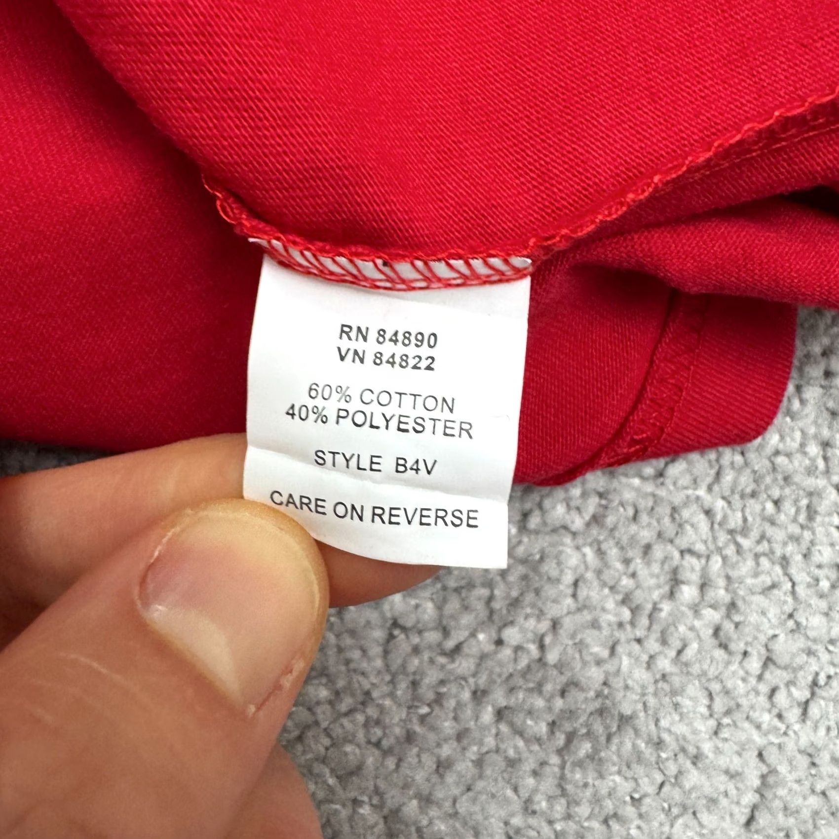 Vintage American Sweetheart Shirt Womens Large Red Cotton Blend Mock Neck Long Sleeve Casual Shirt Size L / US 10 / IT 46 - 5 Thumbnail