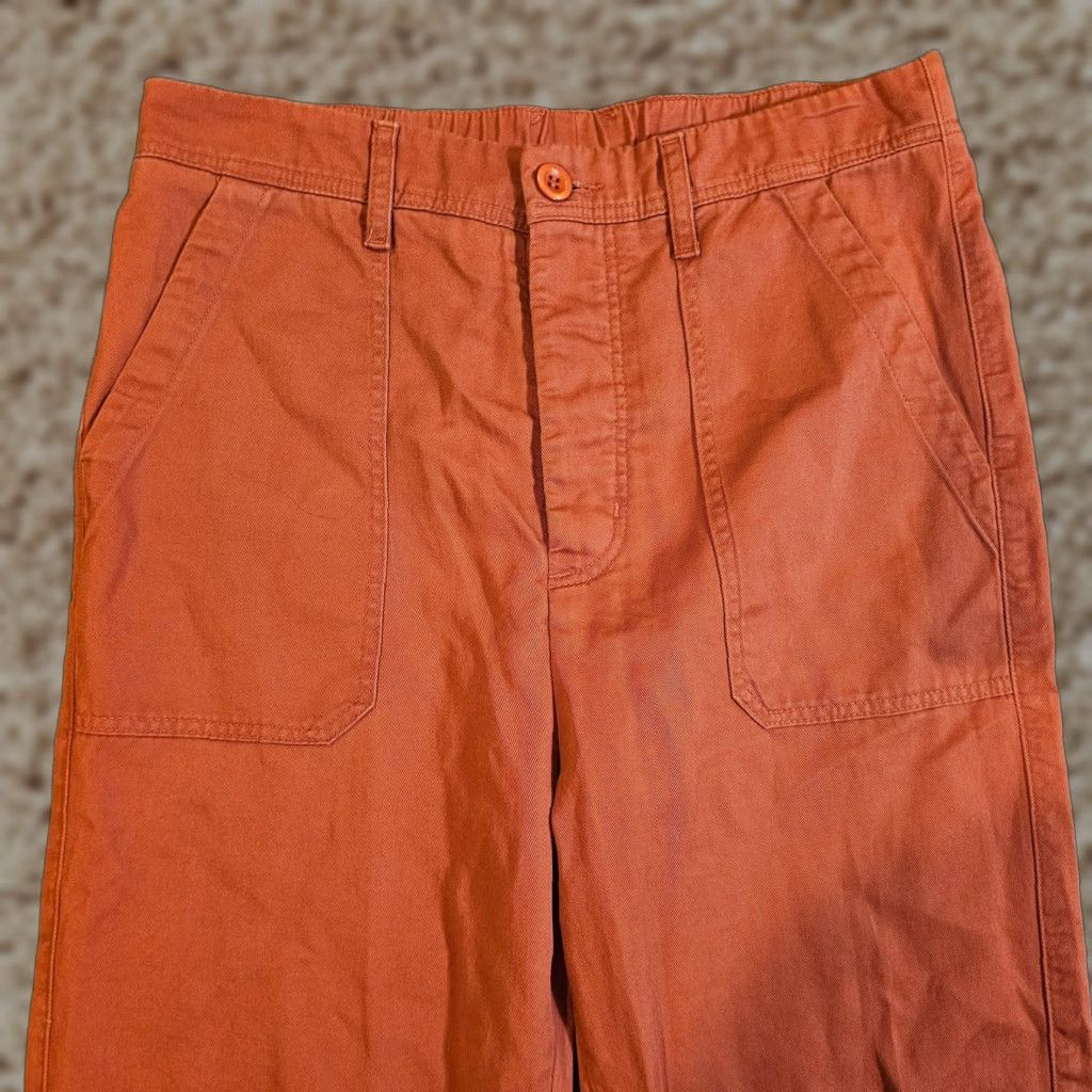 Xirena XIRENA Pants Womens XS Orange Cropped Cuffed High Rise Canvas Casual Bohemian Accent/Basic Wear Size 26" / US 2 / IT 38 - 1 Thumbnail
