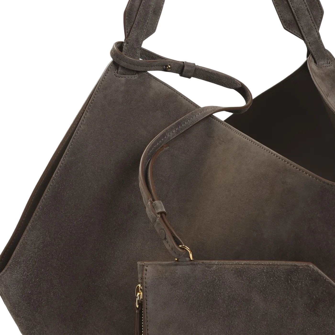 KHAITE KHAITE Lotus Medium Cedar Suede Tote Bag New And Authentic Size ONE SIZE - 4 Thumbnail