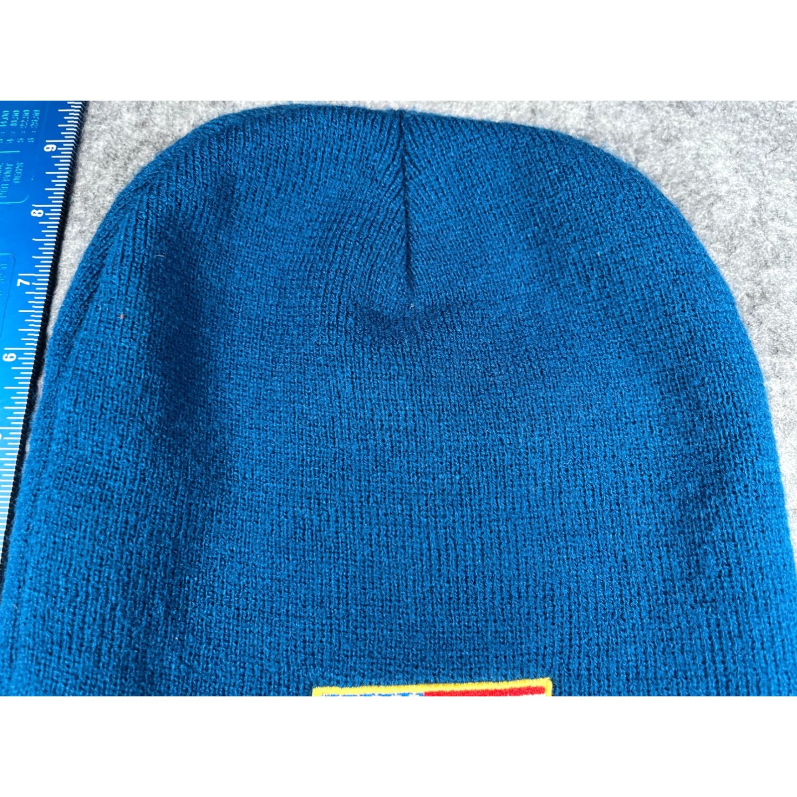 Vintage USA Flag Beanie Hat Unbranded Adult Blue Knit 100% Poly Acrylic Unisex Adults Eagle Flag Logo 90s? Size ONE SIZE - 3 Thumbnail