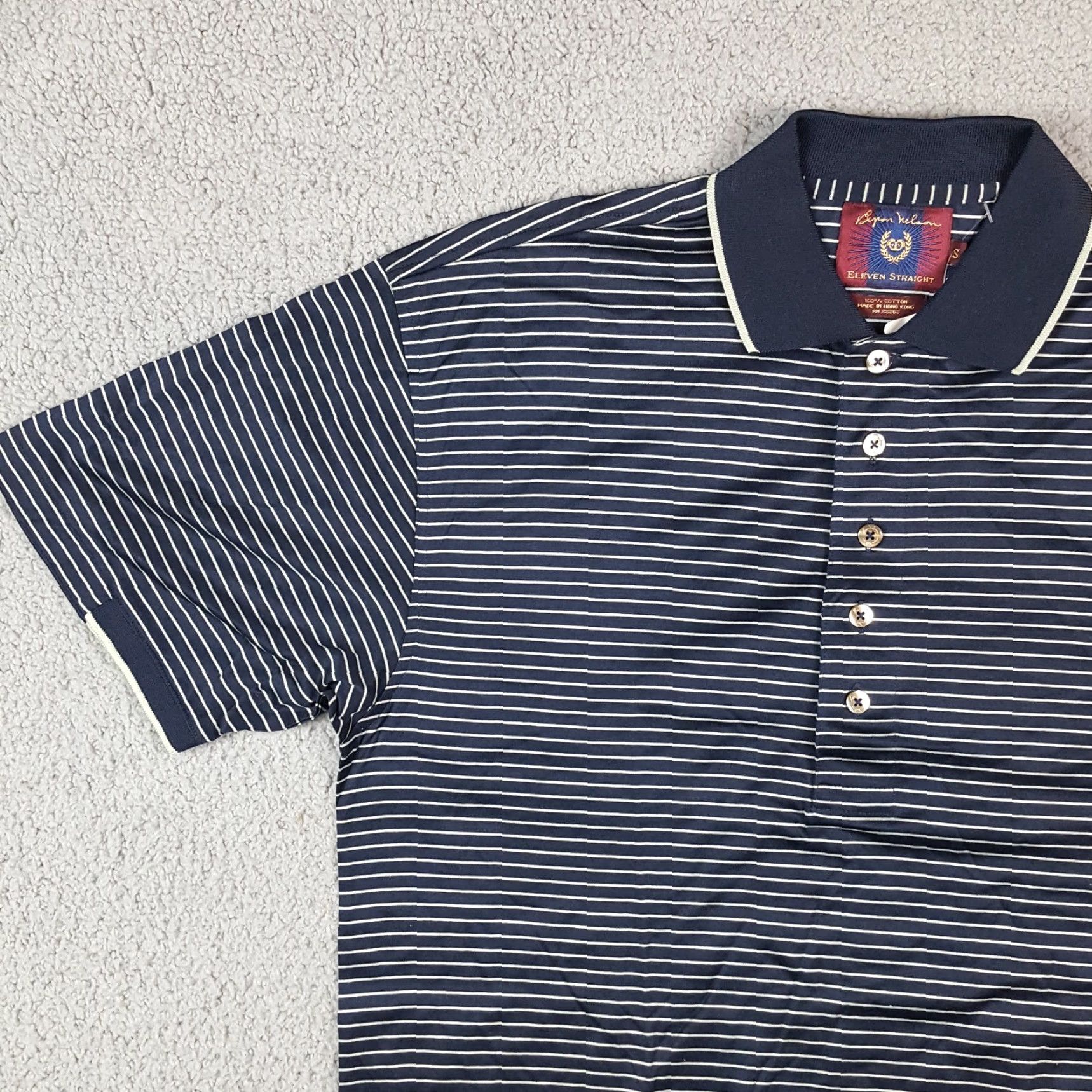 Vintage Vintage Bryon Wilson Polo Shirt Men Small Casual 90s Striped Cotton Relaxed Fit Size US S / EU 44-46 / 1 - 4 Thumbnail