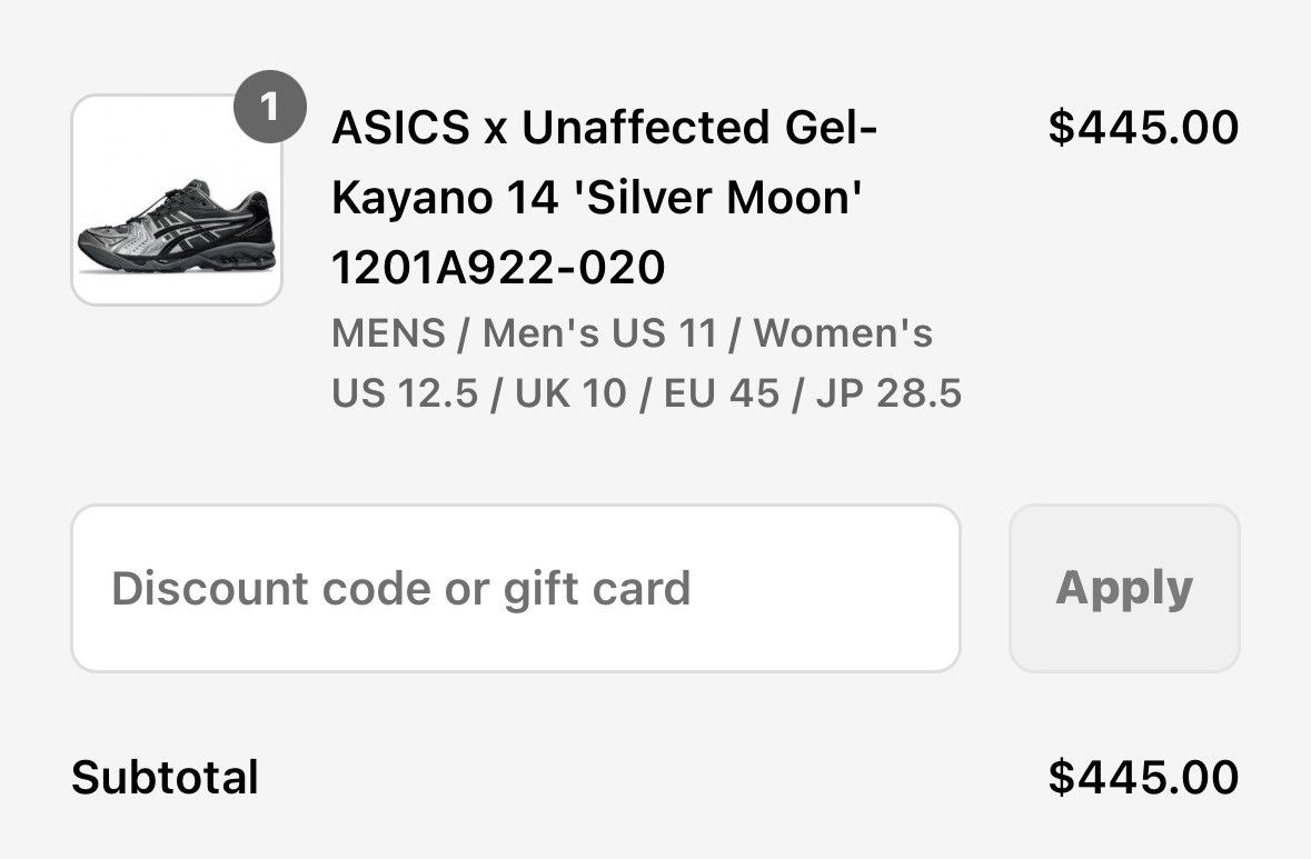 Asics UNAFFECTED × Asics Gel-Kayano 14 "Silver Moon" Size US 11 / EU 44 - 11 Thumbnail