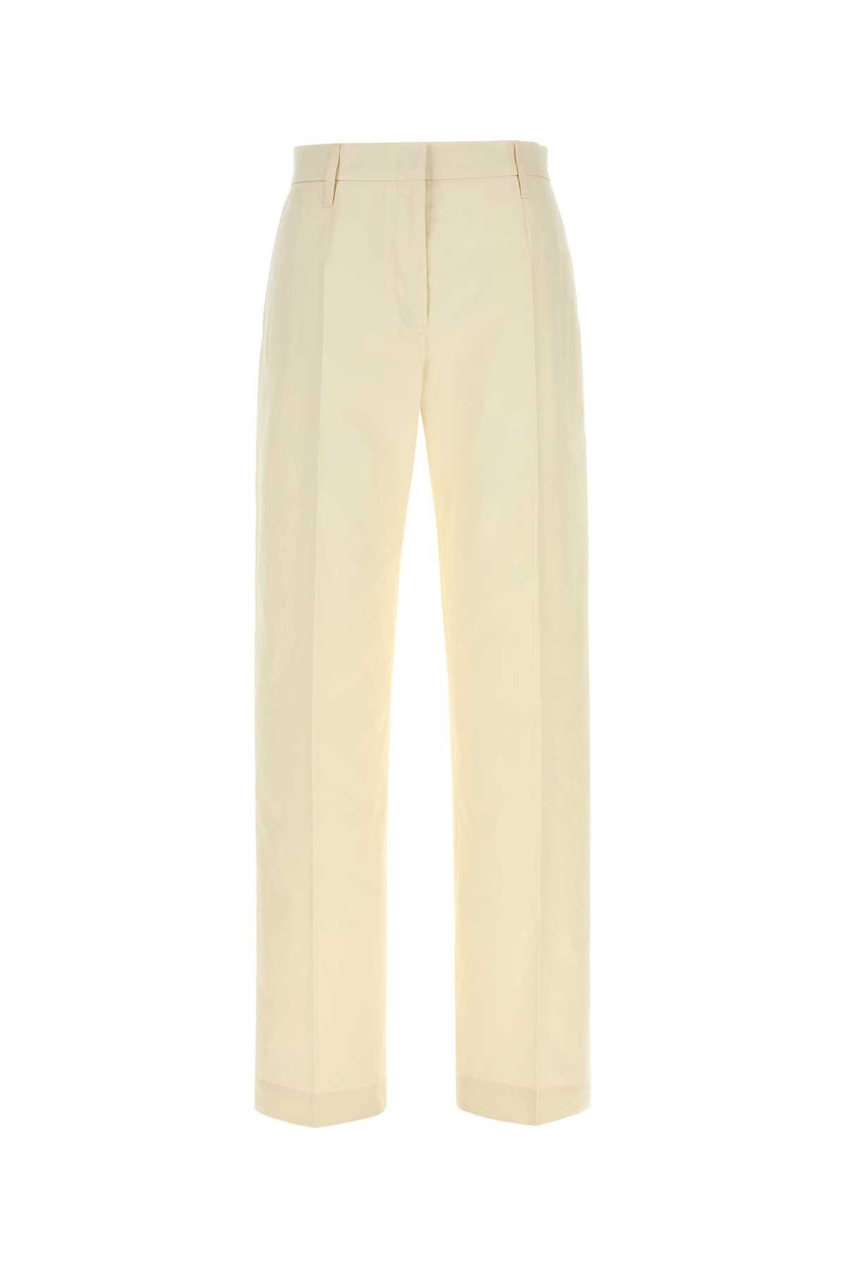Jil Sander Ivory Cotton Pant Size 27" / US 4 / IT 40 - 1 Thumbnail