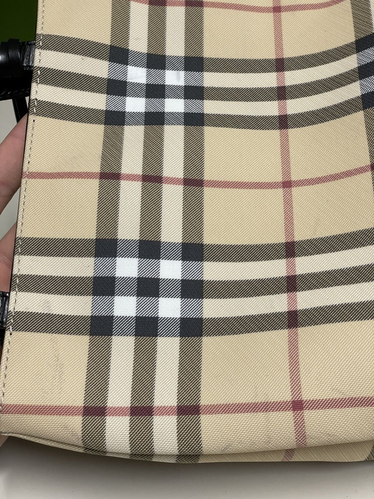 Burberry VTG BURBERRY Nova Check Leather-Canvas Tote Hand Bag Purse S Size ONE SIZE - 23 Thumbnail