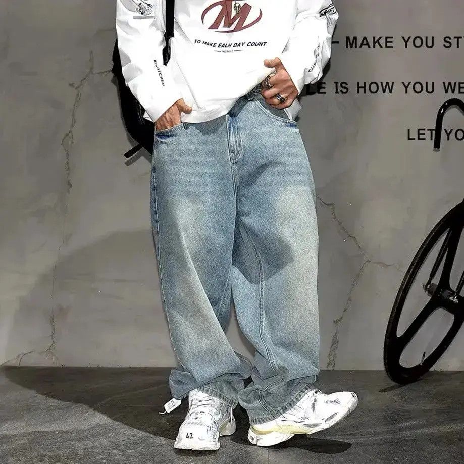 Japanese Brand Distressed Baggy Casual Straight Vintage Retro Jeans y2k Size US 32 / EU 48 - 3 Thumbnail