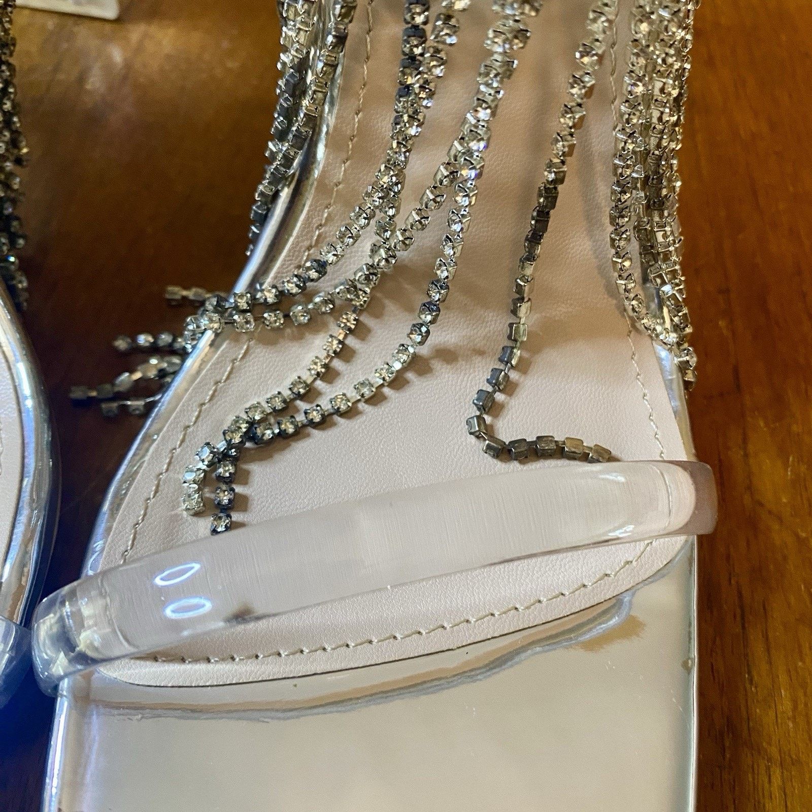 & Other Stories Woman’s Size 7 Rhinestone Fringe Chunky Strap Sandals Zipper Size US 7 / IT 37 - 4 Thumbnail