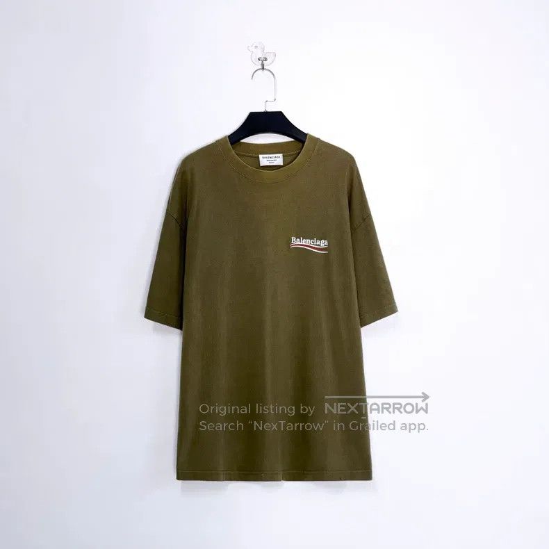 Balenciaga Balenciaga Green/Olive Embroidered Front and Back Wave Coc Size US M / EU 48-50 / 2 - 1 Thumbnail