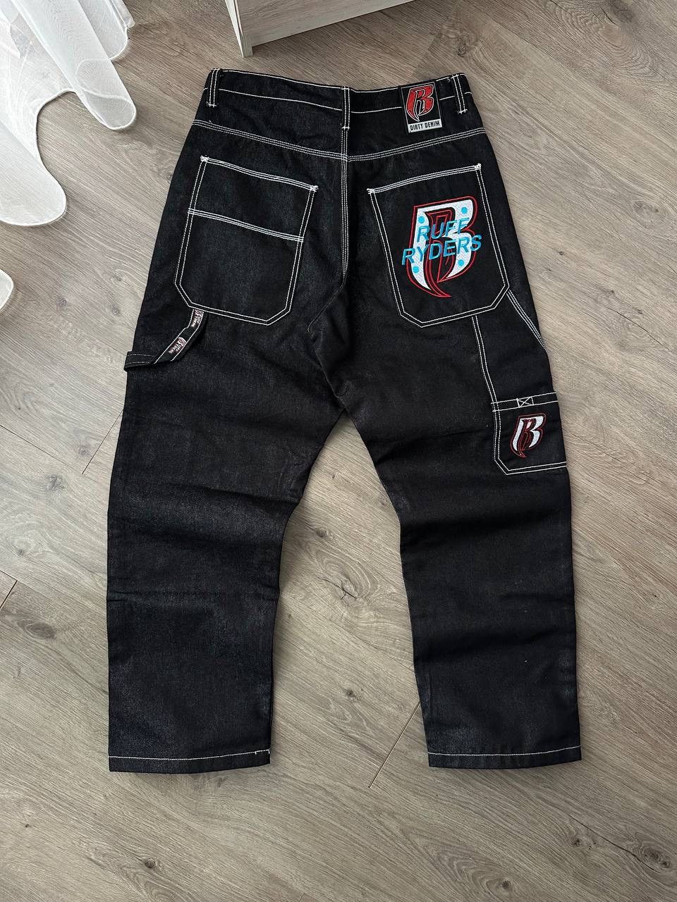 Japanese Brand × Vintage Vintage Japanese Ruff Ryders Baggy Black Pants Size US 34 / EU 50 - 3 Thumbnail